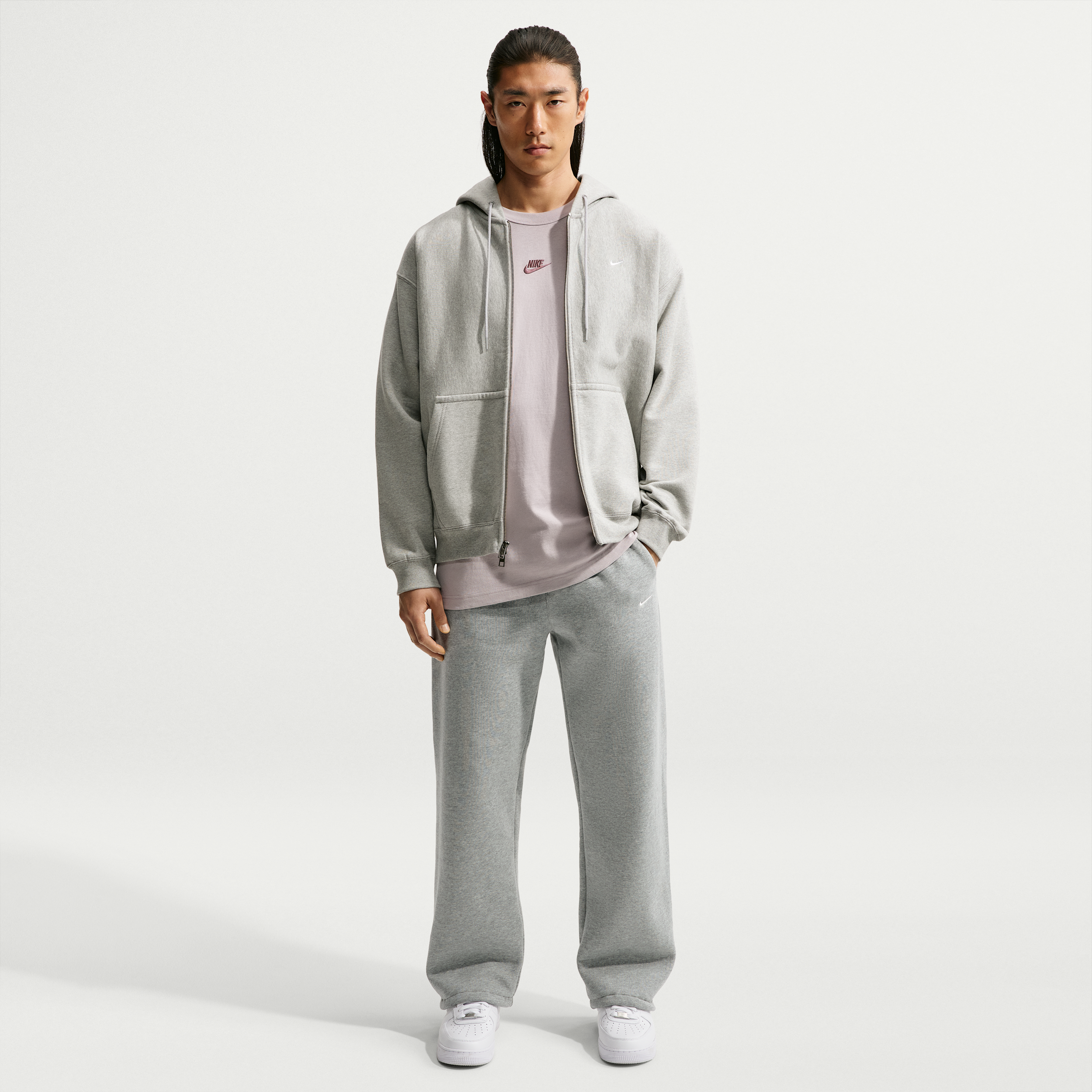 Nike Men's Solo Swoosh Fleece Bungee Pants, XL, Dark Grey Heather