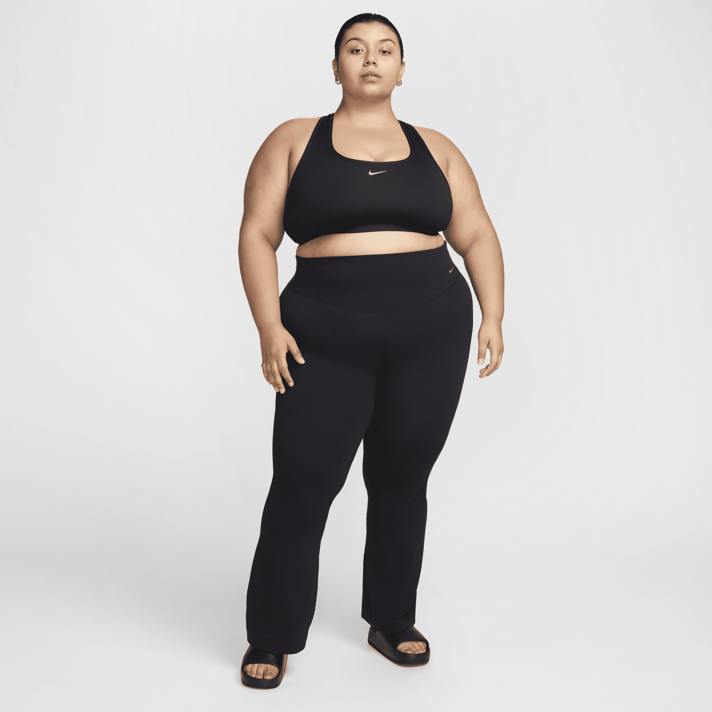Nike Women's Zenvy High-waisted Flared Leggings (plus Size) In Black