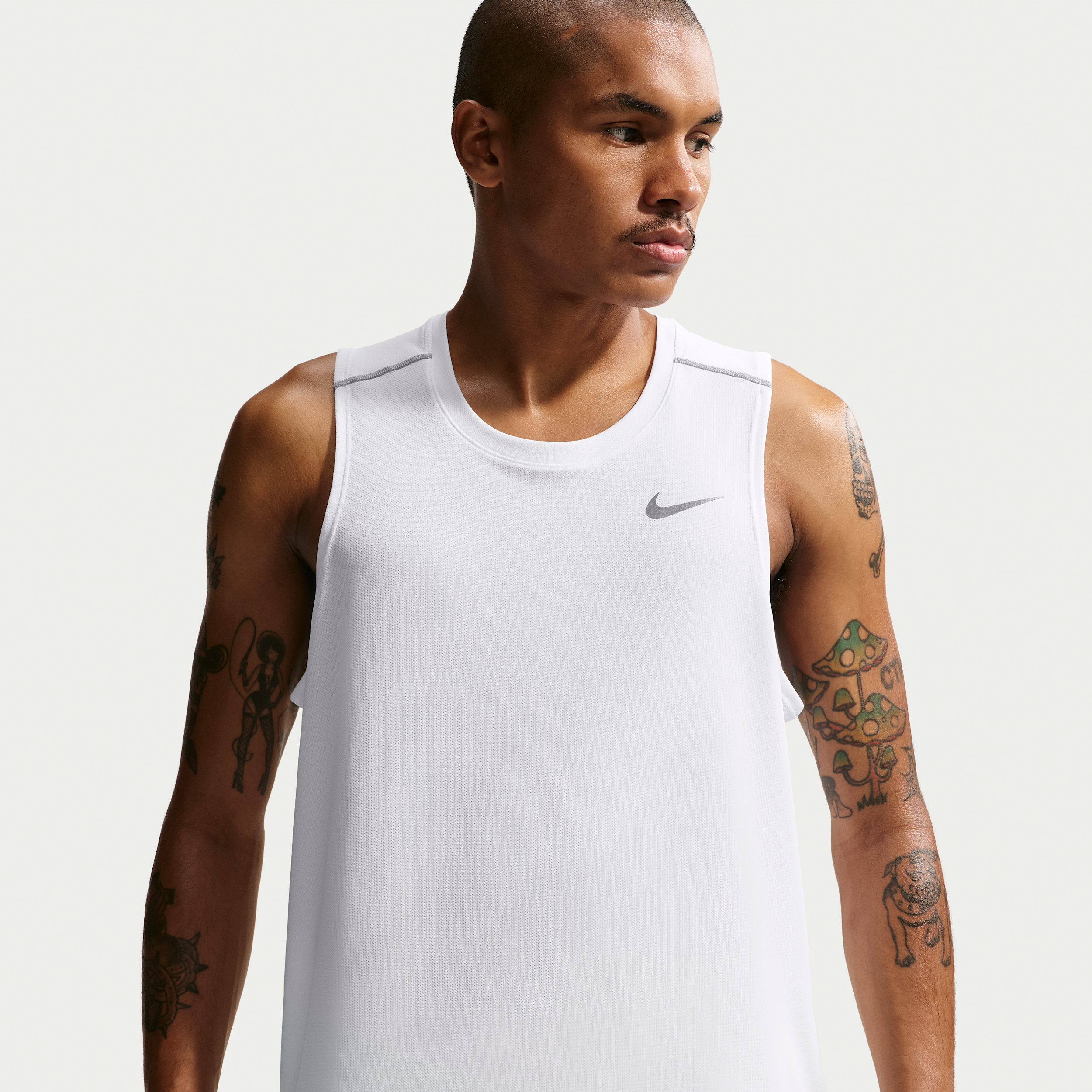Nike Men's Miler Dri-FIT Running Tank Top in White | IF2018-100