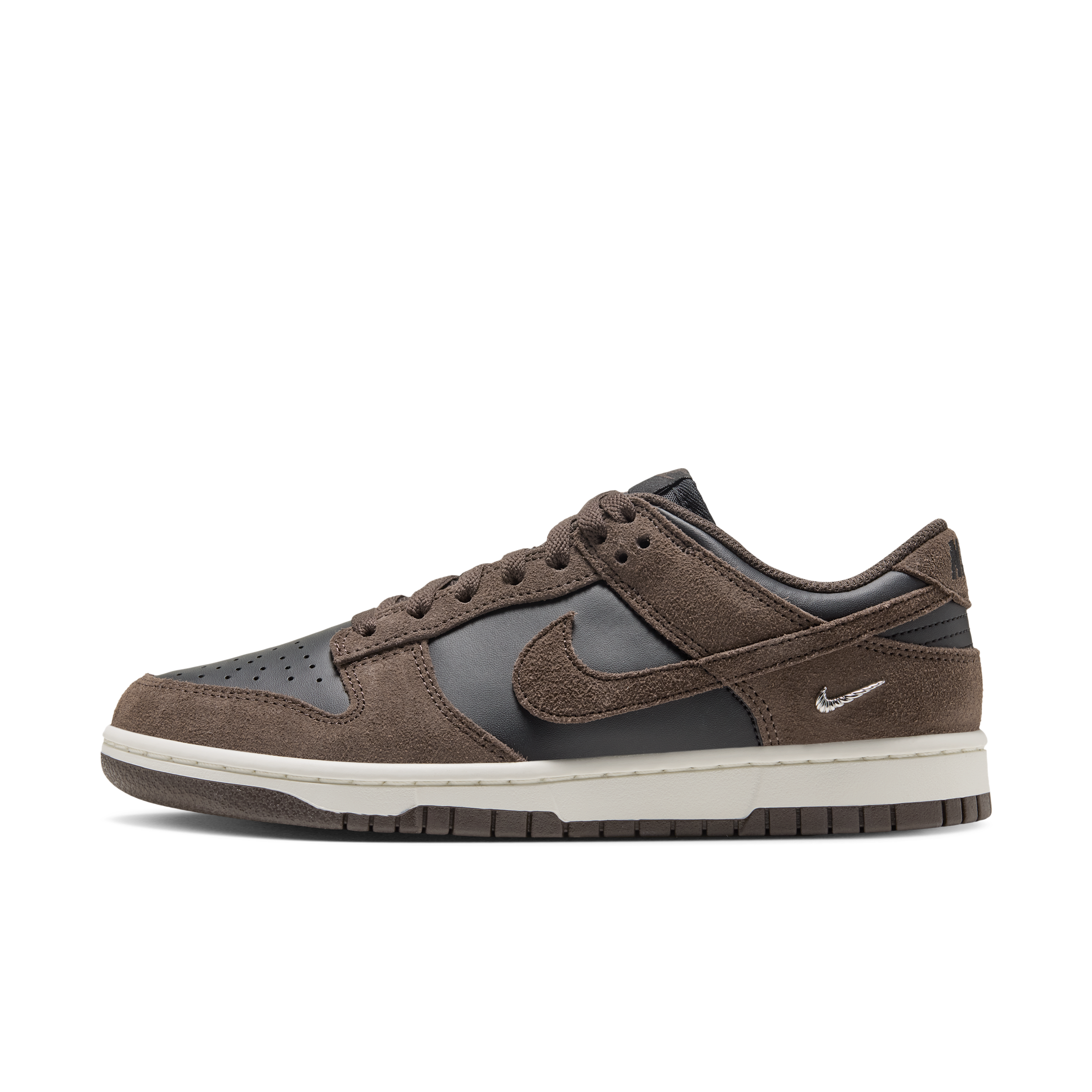 Nike Women's Dunk Low Mini Swoosh Casual Sneakers from Finish Line - Black, Baroque Brown