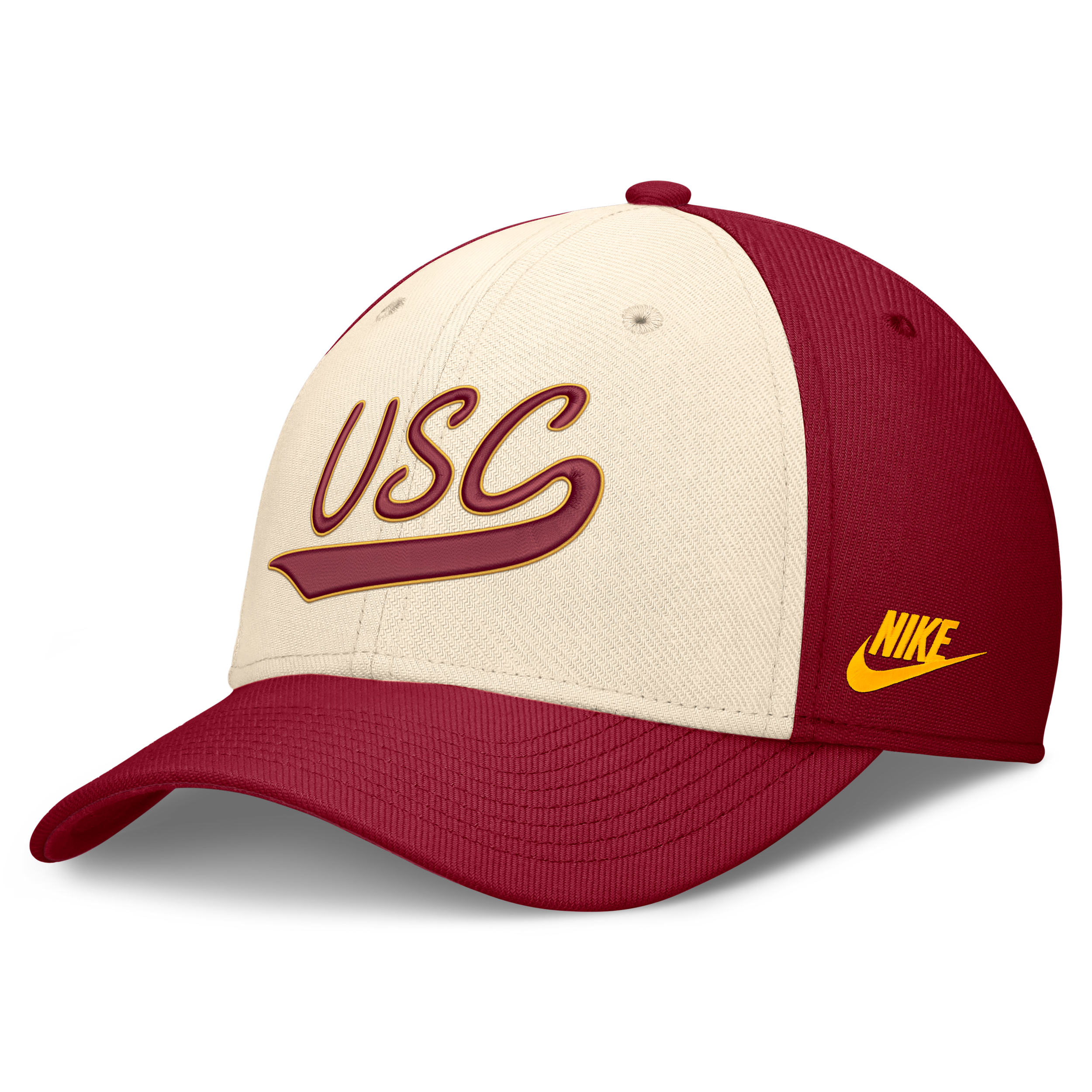 Nike Men's Natural/Crimson Usc Trojans Legacy Swooshflex Dri-fit Hat - Natural, Crimson