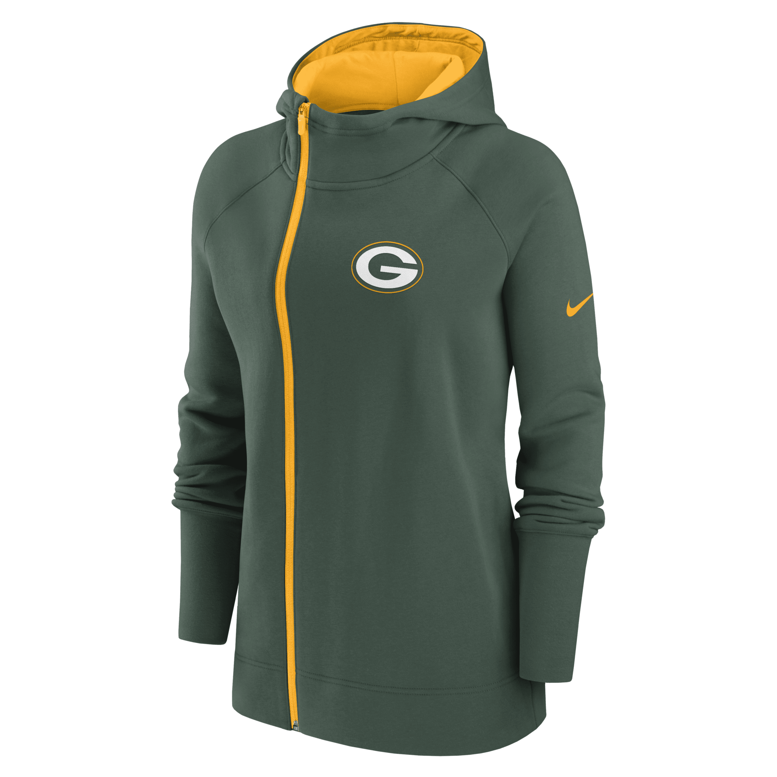 Shop Nike Women's Assymetrical (nfl Green Bay Packers) Full-zip Hoodie
