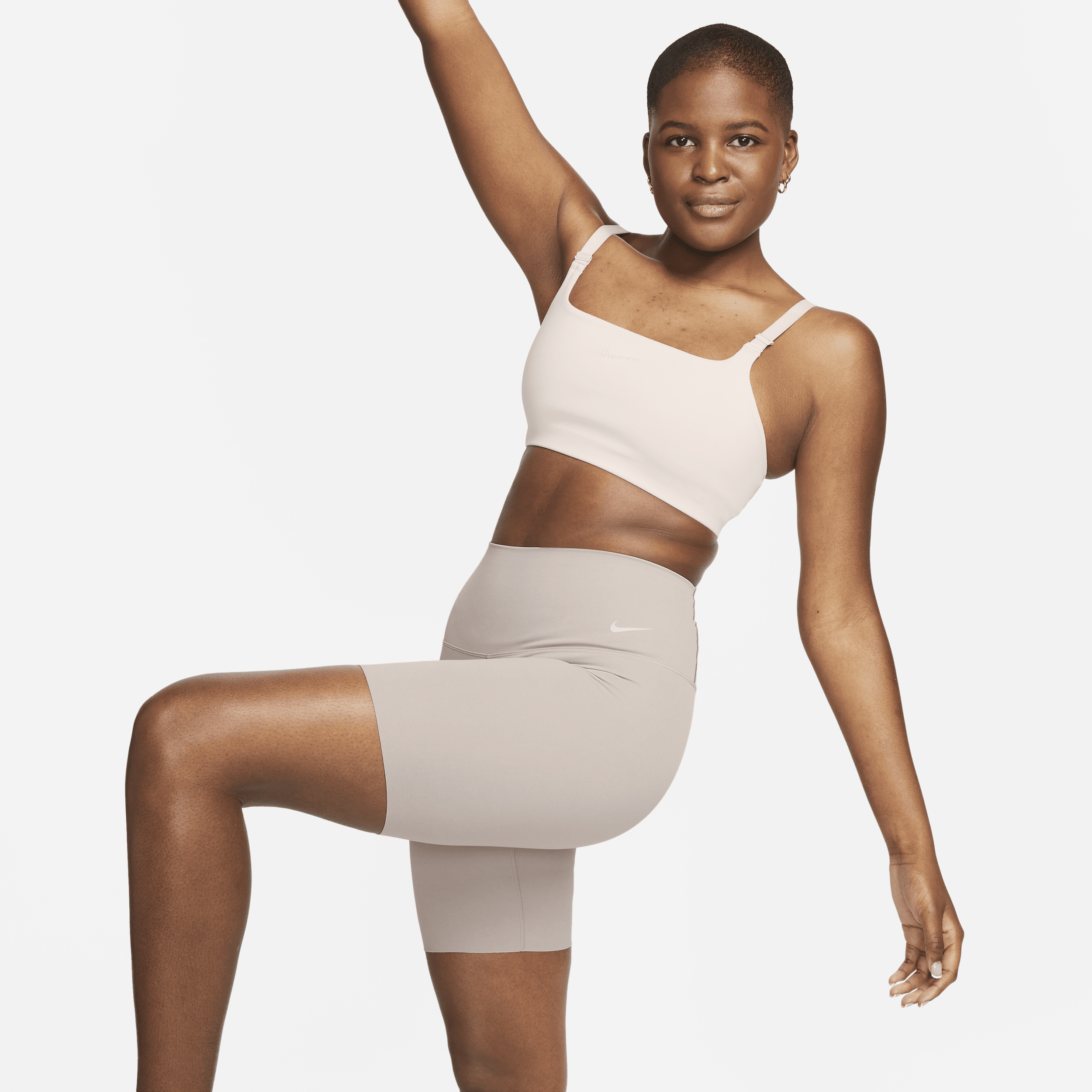 Nike Women's Zenvy Gentle-support High-waisted 8" Biker Shorts In Brown