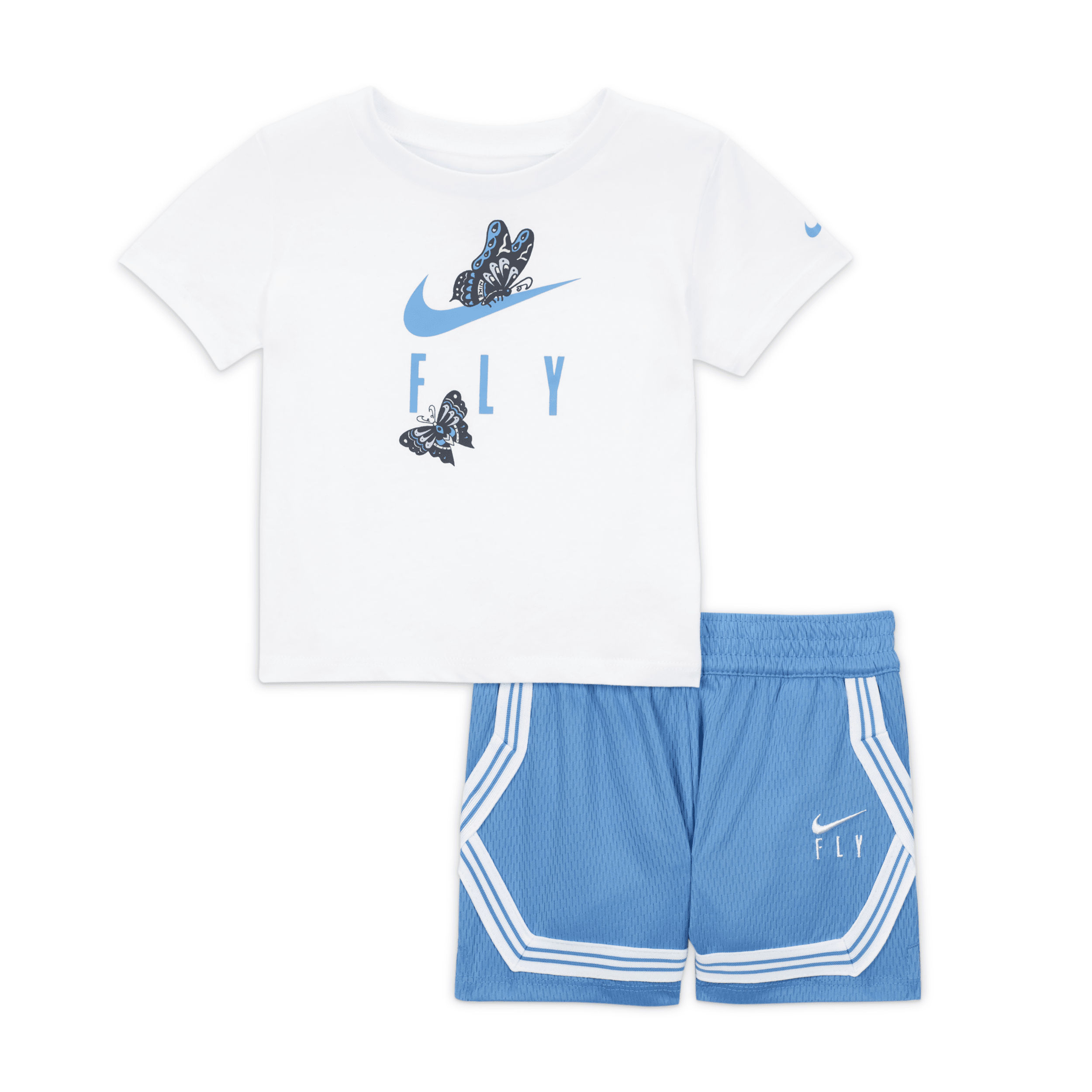 Nike Dry-fit Fly Crossover Baby (12-24m) 2-piece T-shirt Set In Blue