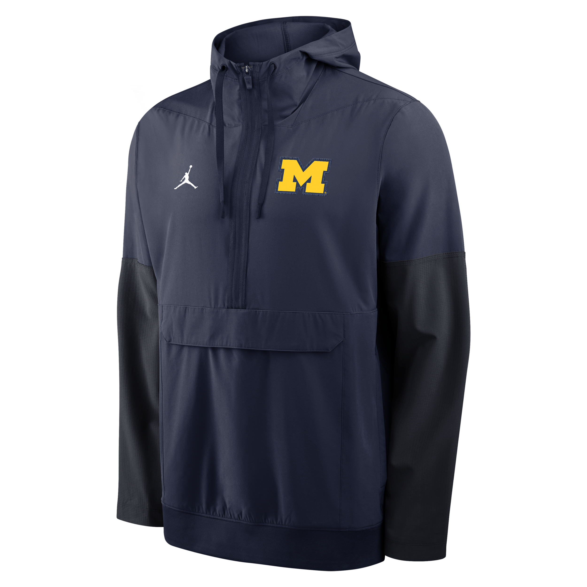 Men's Michigan Anorak Jordan Brand College 1/2-Zip Hooded Jacket in Blue | 0JAT0CZDMWN-PTU