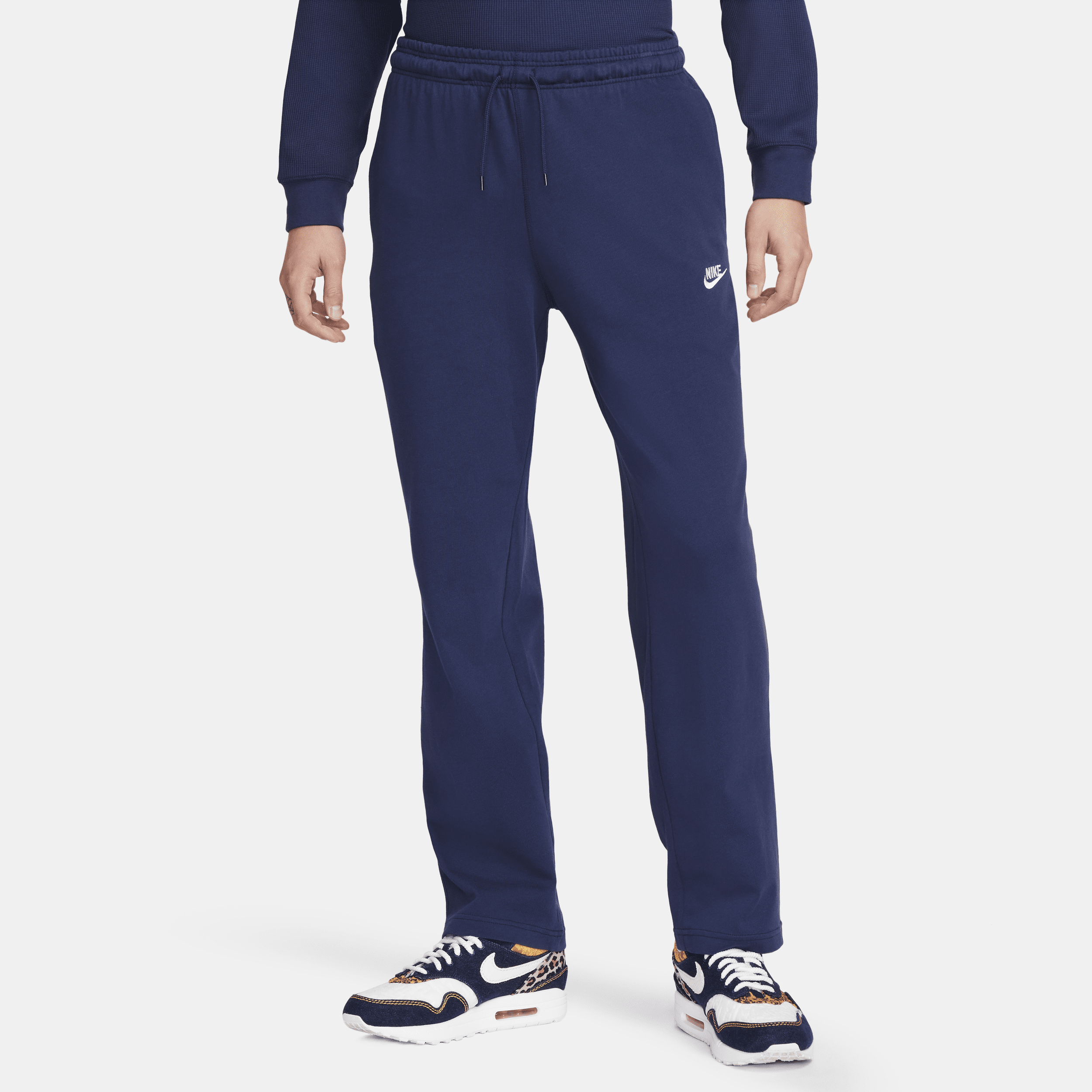 Nike Men's  Sportswear Club Knit Open-hem Pants In Blue