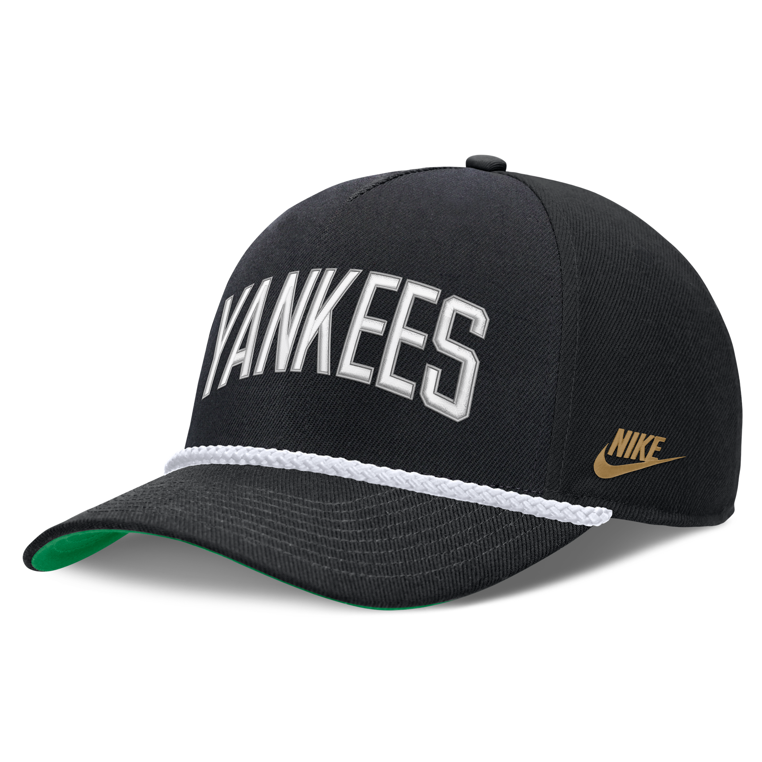 Nike Men's Black New York Yankees Cooperstown Collection Rise Adjustable Hat - Black, Green