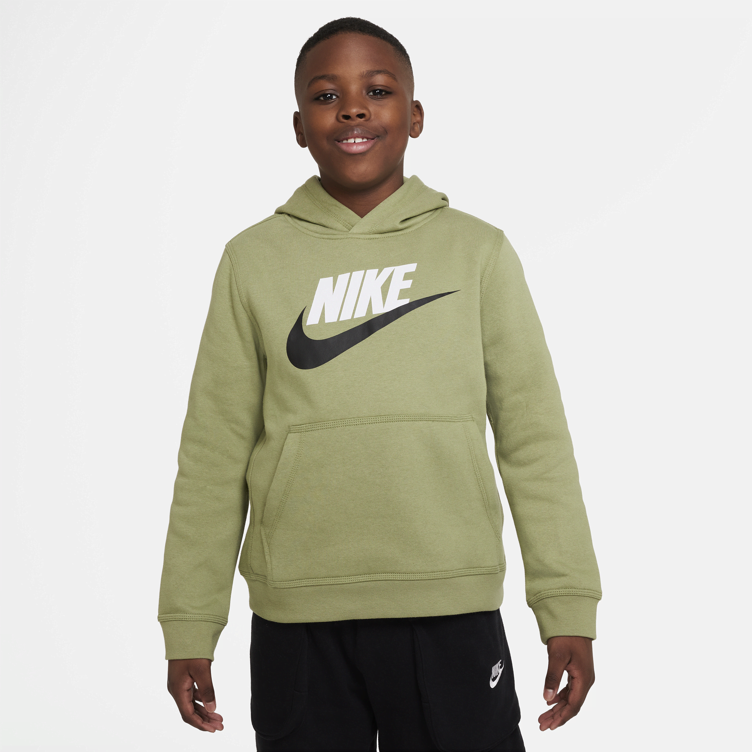 Nike Sportswear Club Fleece Big Kids' (boys') Pullover Hoodie (extended Size) In Green