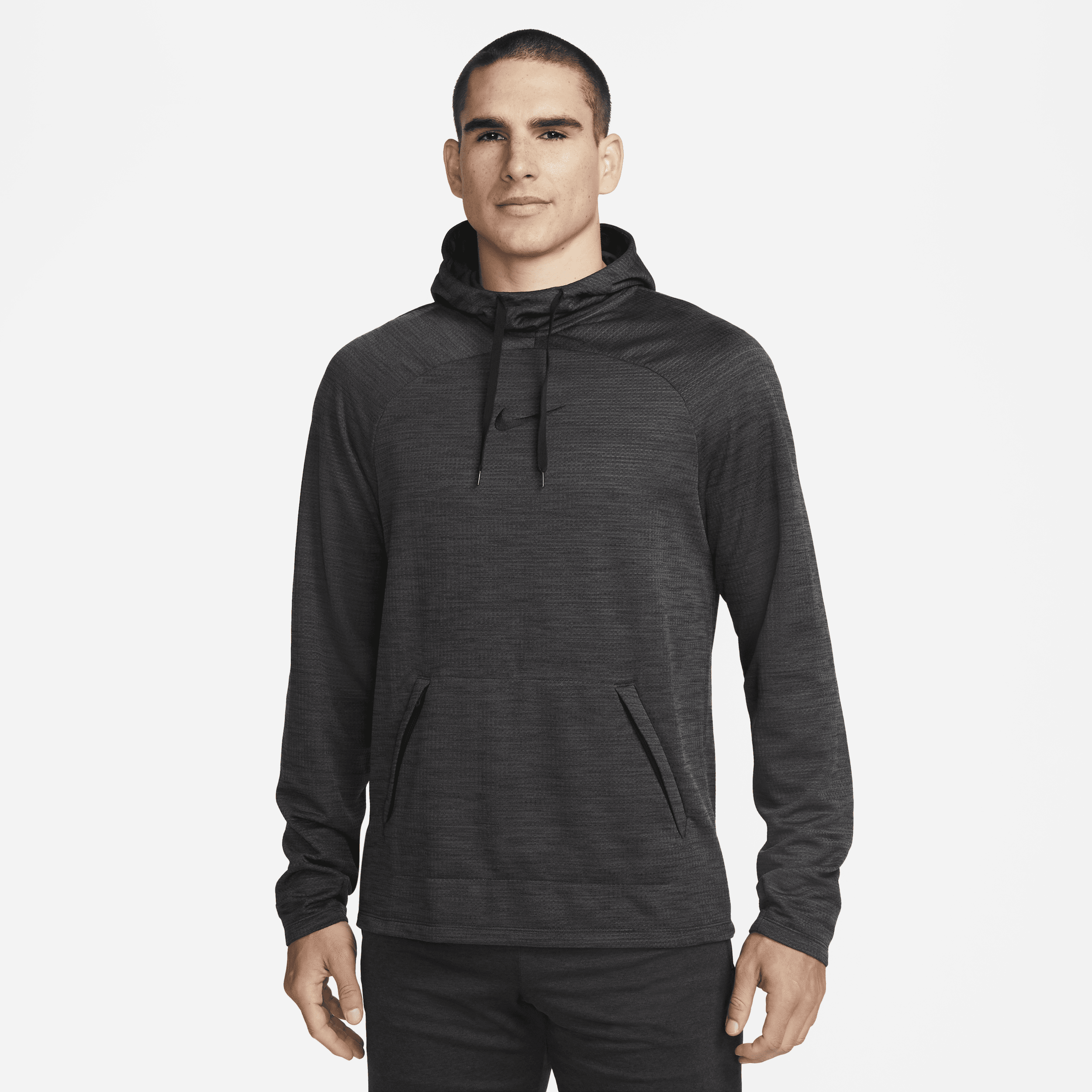 Shop Nike Men's Academy Dri-fit Long-sleeve Hooded Soccer Top In Black