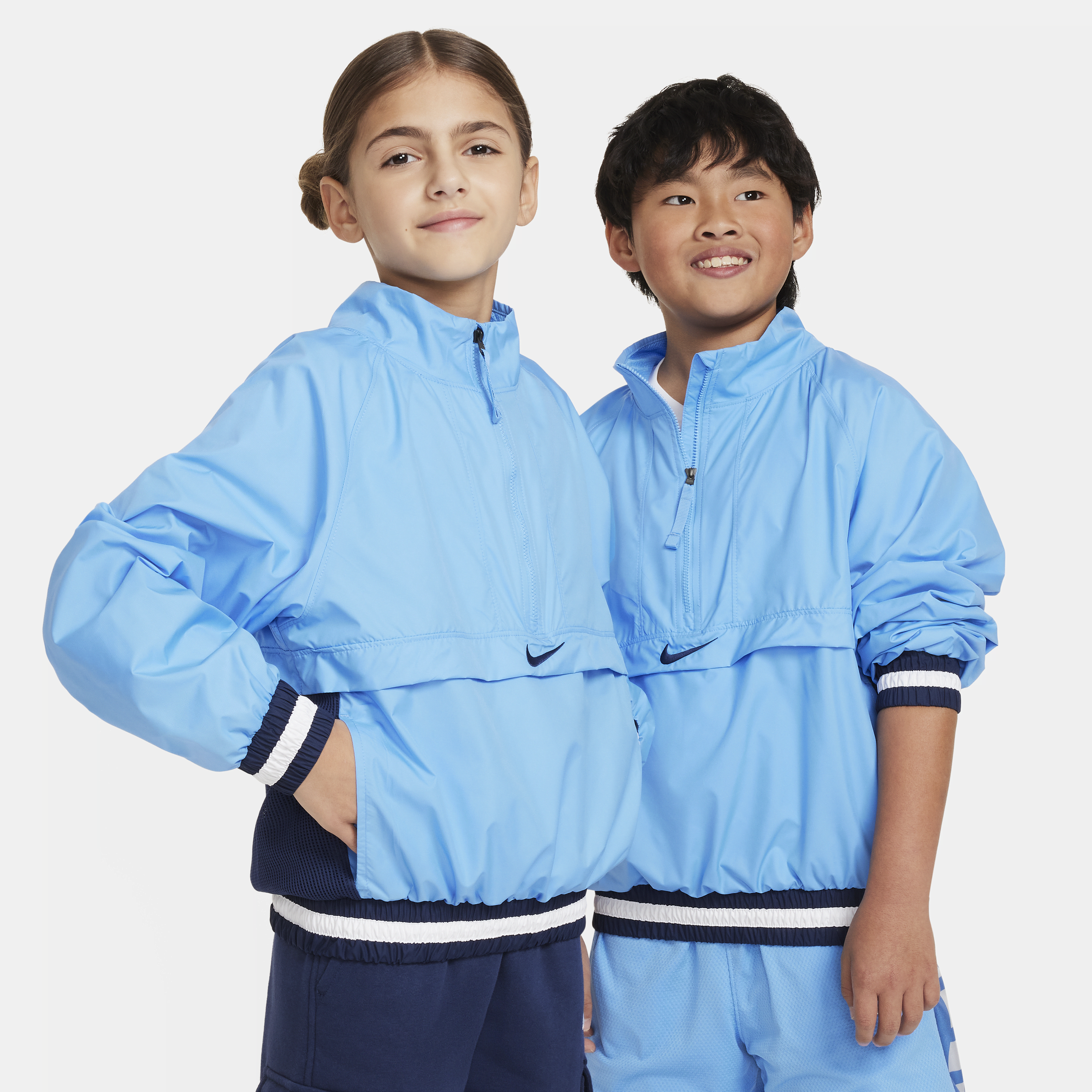 Nike Big Kids' (boys') Repel Long-sleeve 1/2-zip Jacket In Blue