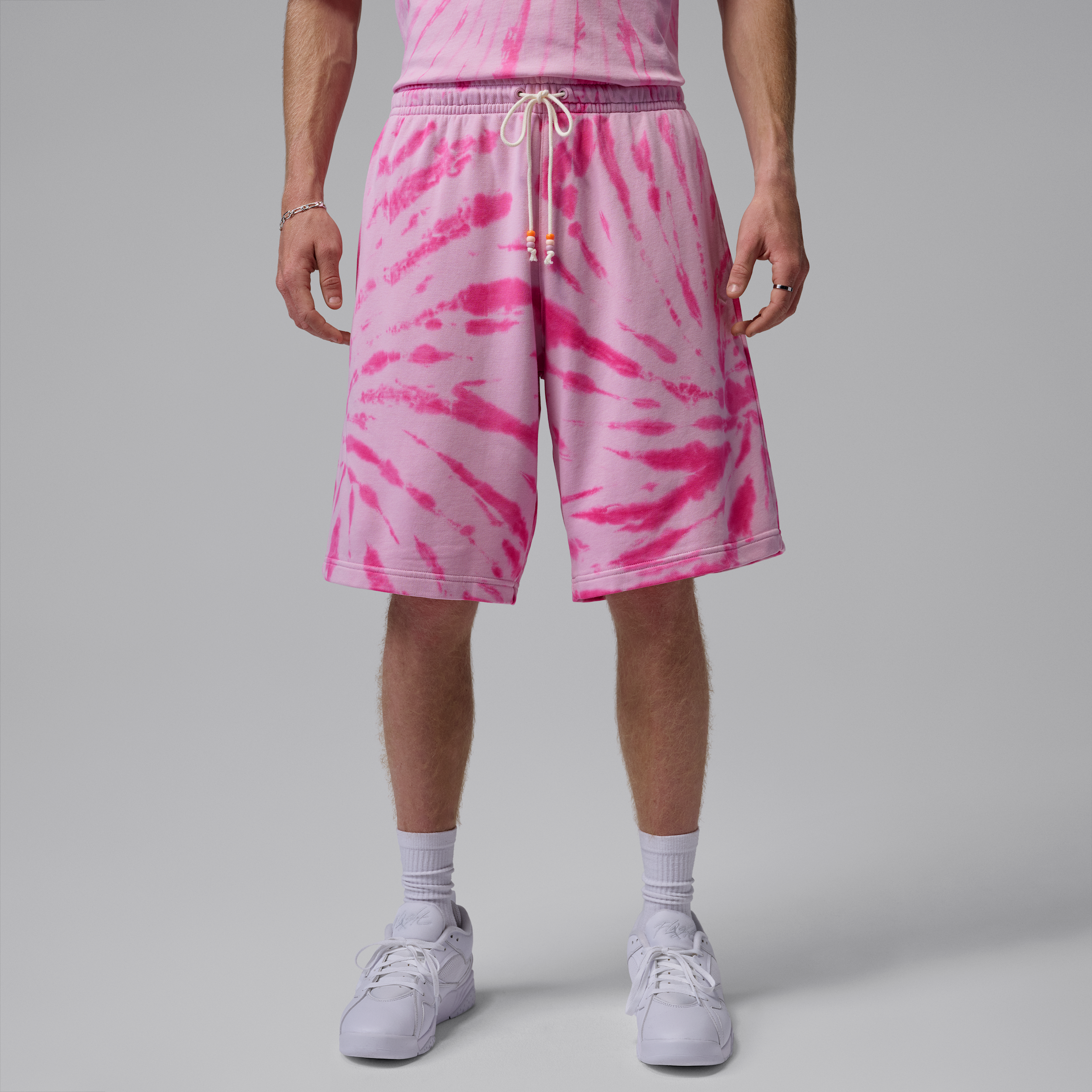 Jordan Men's Brooklyn Fleece Tie-Dye Festival Shorts, Medium, Iced Carmine