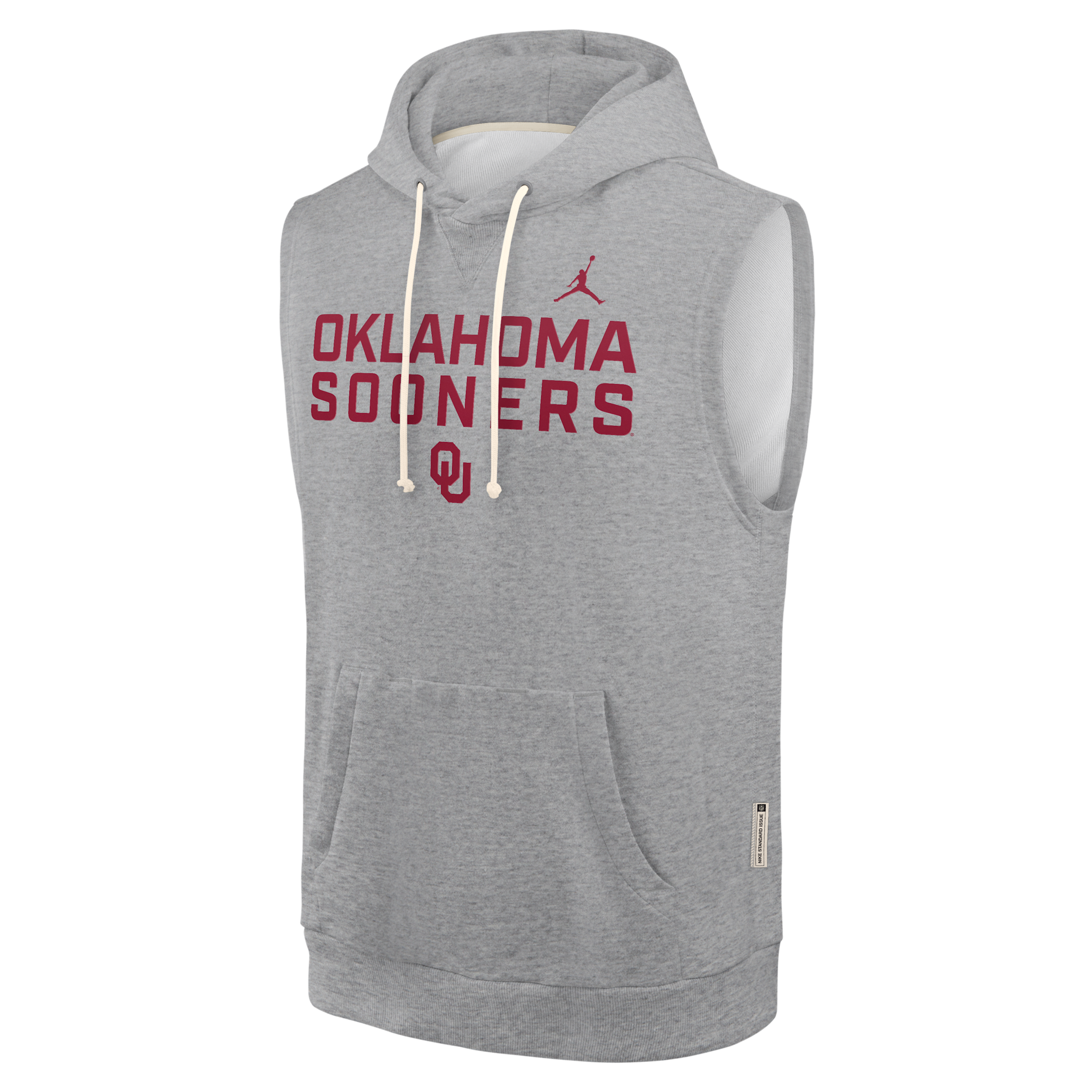 Jordan Men's Oklahoma Sideline Brand Dri-fit College Sleeveless Pullover Hoodie In Gray