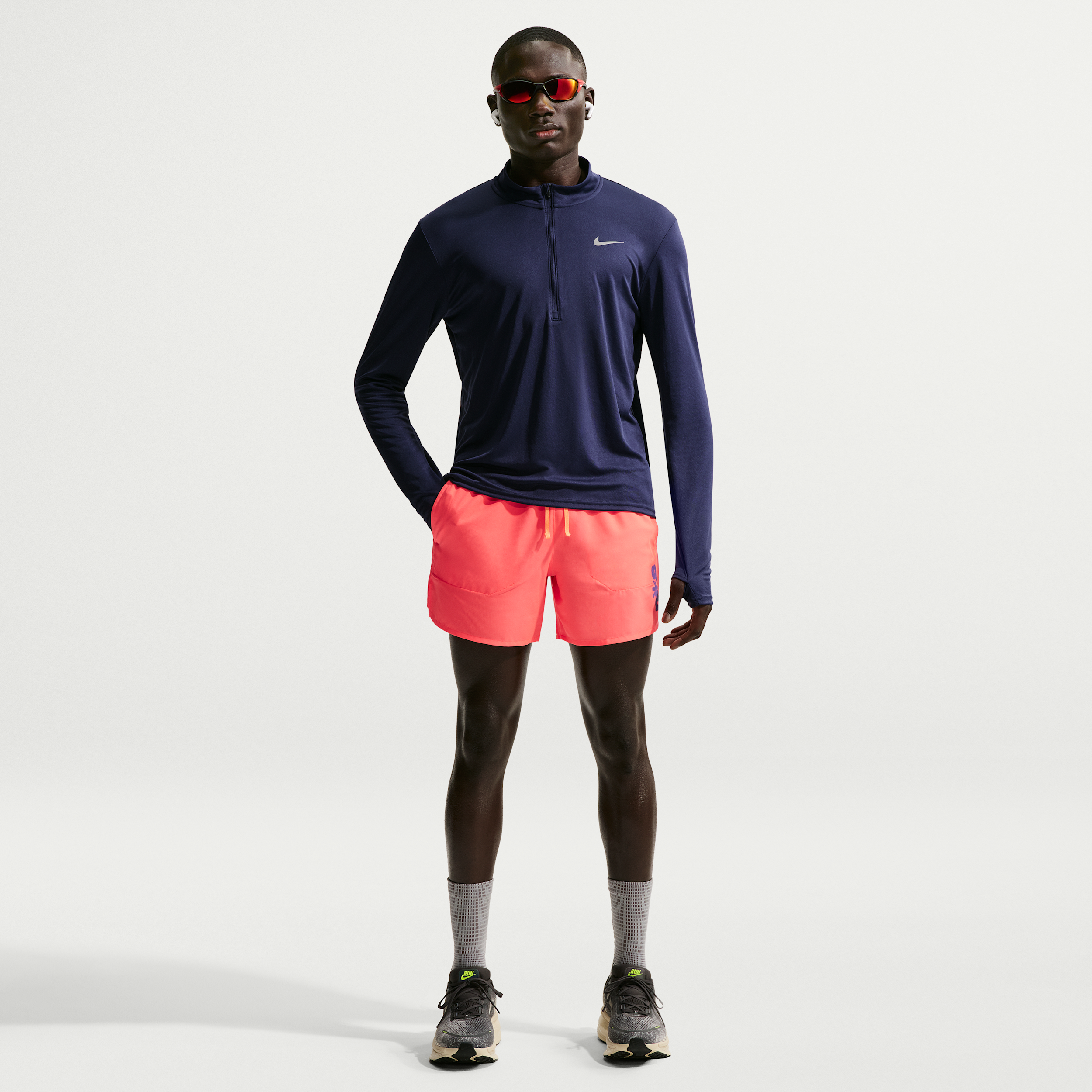 Nike Men's Stride Dri-FIT 5" Brief-Lined Running Shorts in Pink | IQ0985-812
