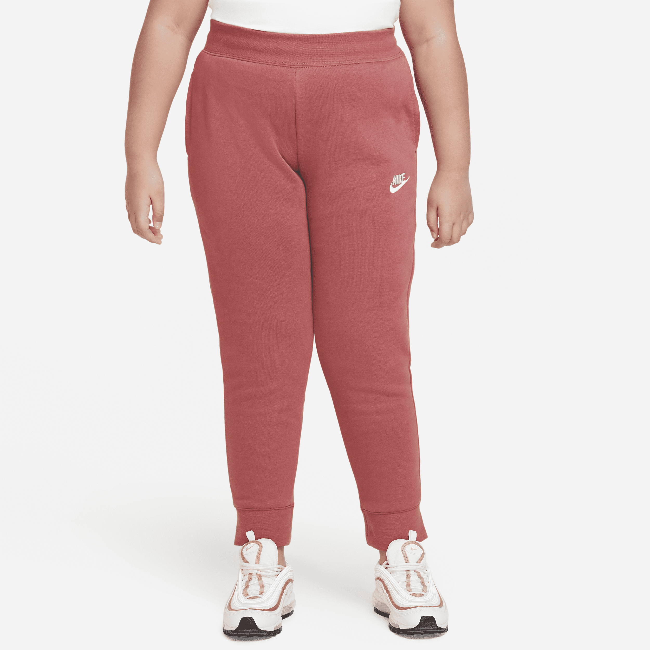 Nike Sportswear Club Fleece Big Kids' (girls') Pants (extended Size) In Red