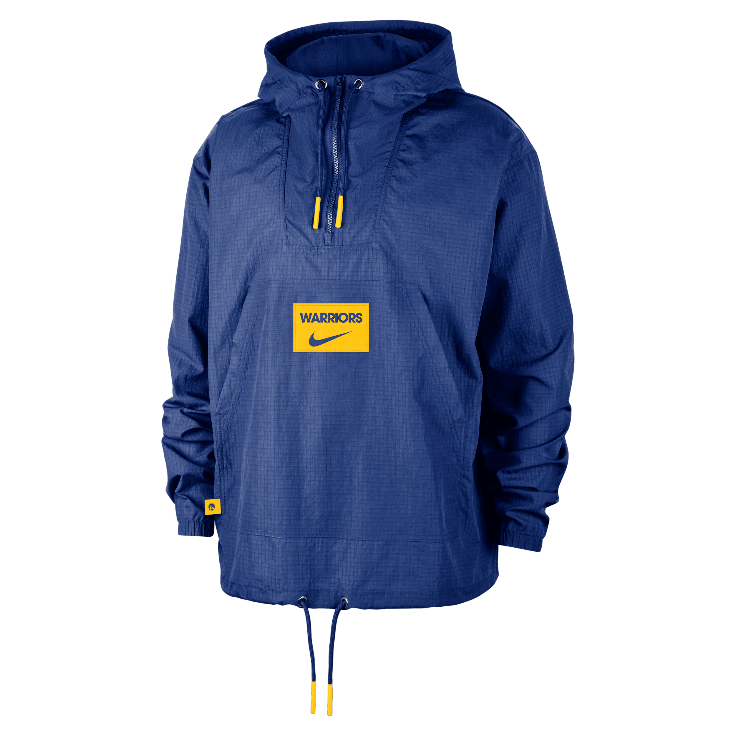 Nike Men's Royal Golden State Warriors Courtside Premium Club Anorak Quarter-zip Pullover Hoodie In Blue