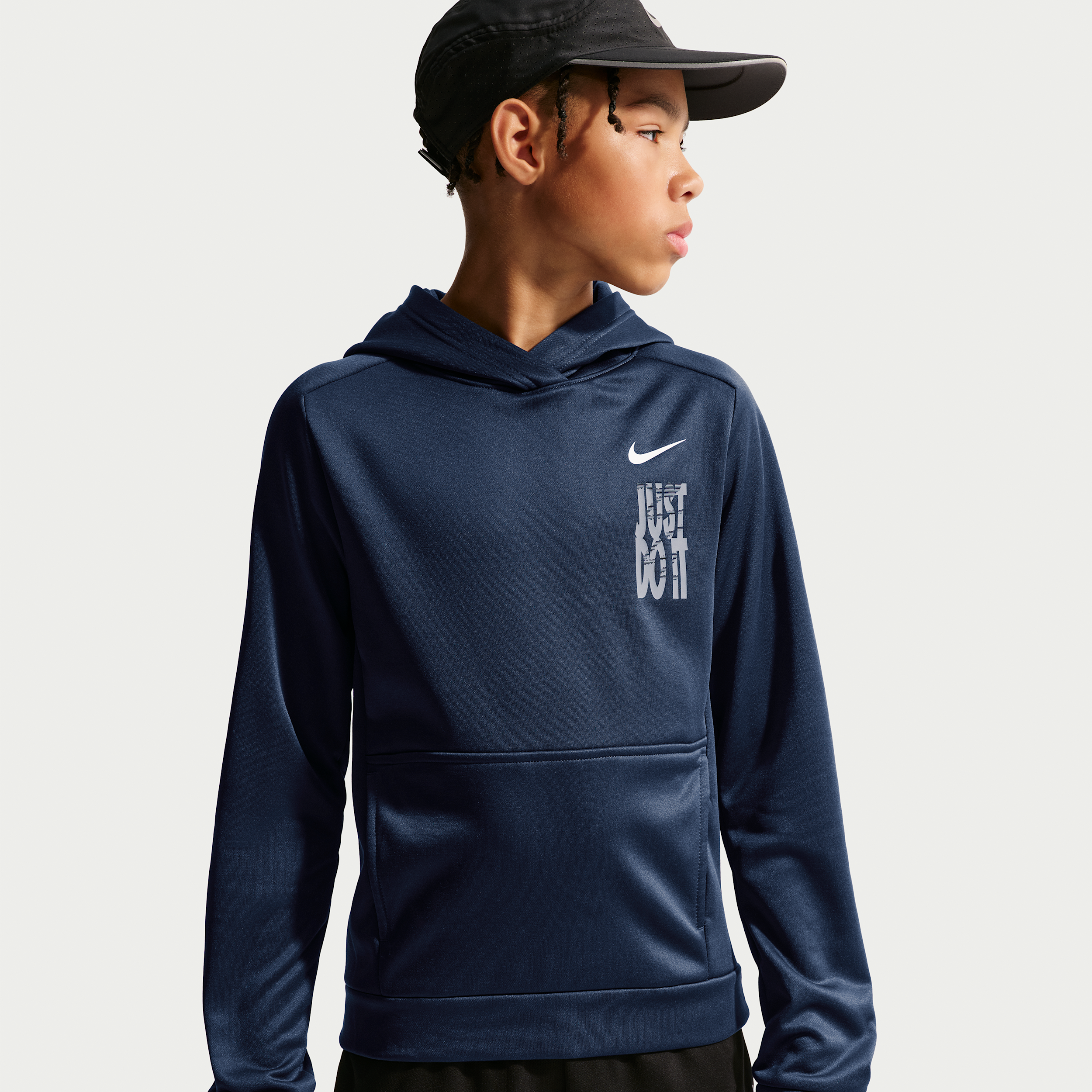 Nike Trophy Big Kids' (Boys') Therma-FIT Fleece Pullover Hoodie in Blue | IU3227-410