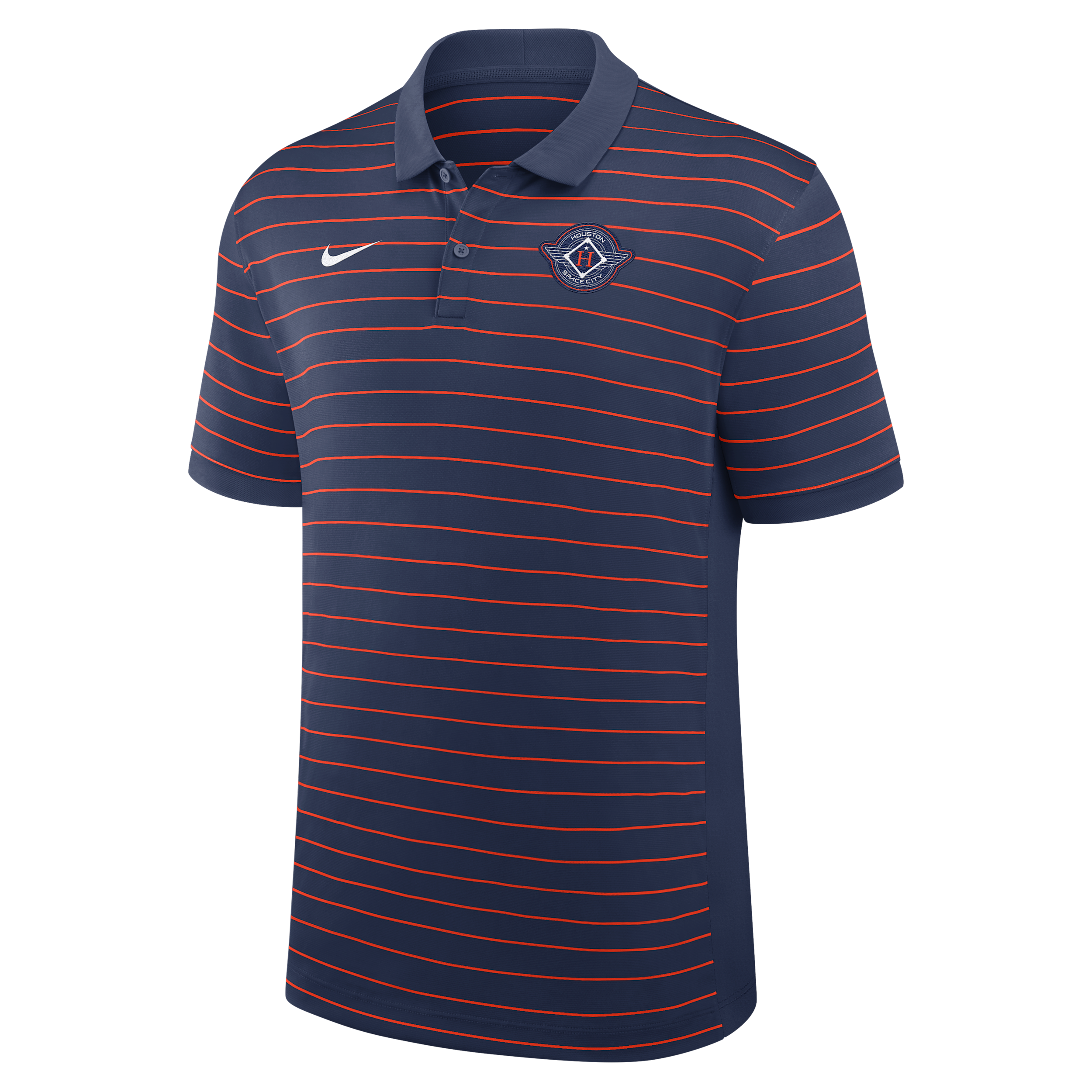 Nike Men's Navy/Orange Houston Astros Authentic Collection City Connect Striped Victory Dri-fit Polo Shirt - Navy, Orange