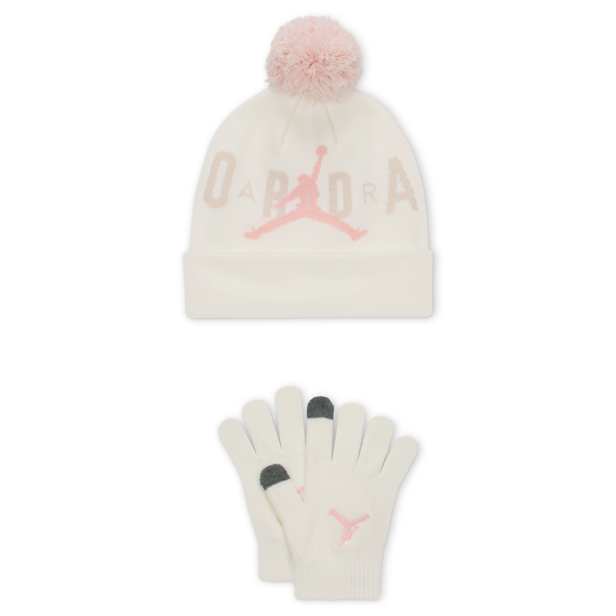 Jordan Pom Beanie Set Big Kids 2-piece Set In Neutral