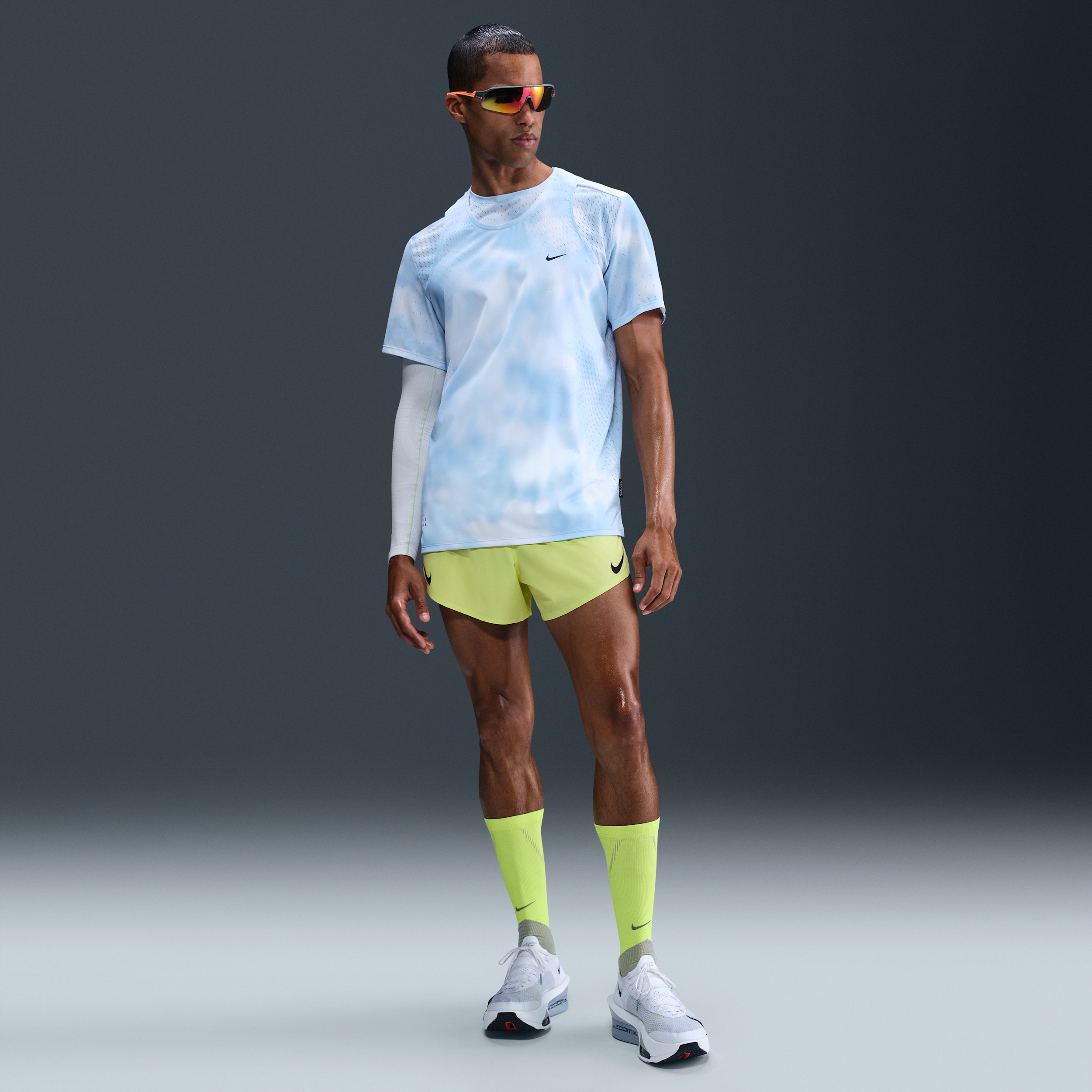 Nike Men's Aeroswift Dri-fit Adv 4" Brief-lined Running Shorts In Yellow