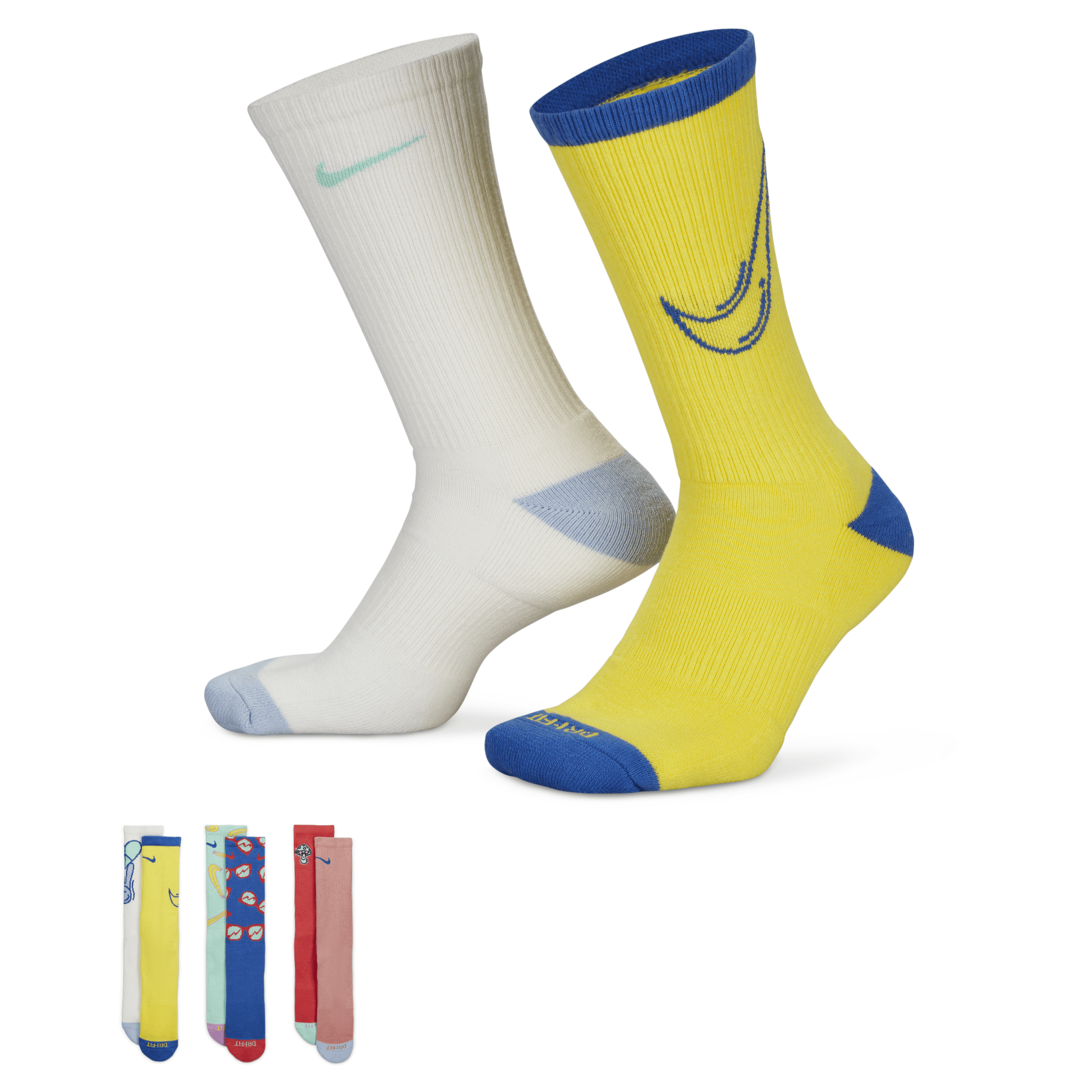 Nike Unisex Everyday Cushioned Crew Socks (3 Pairs) In Multicolor