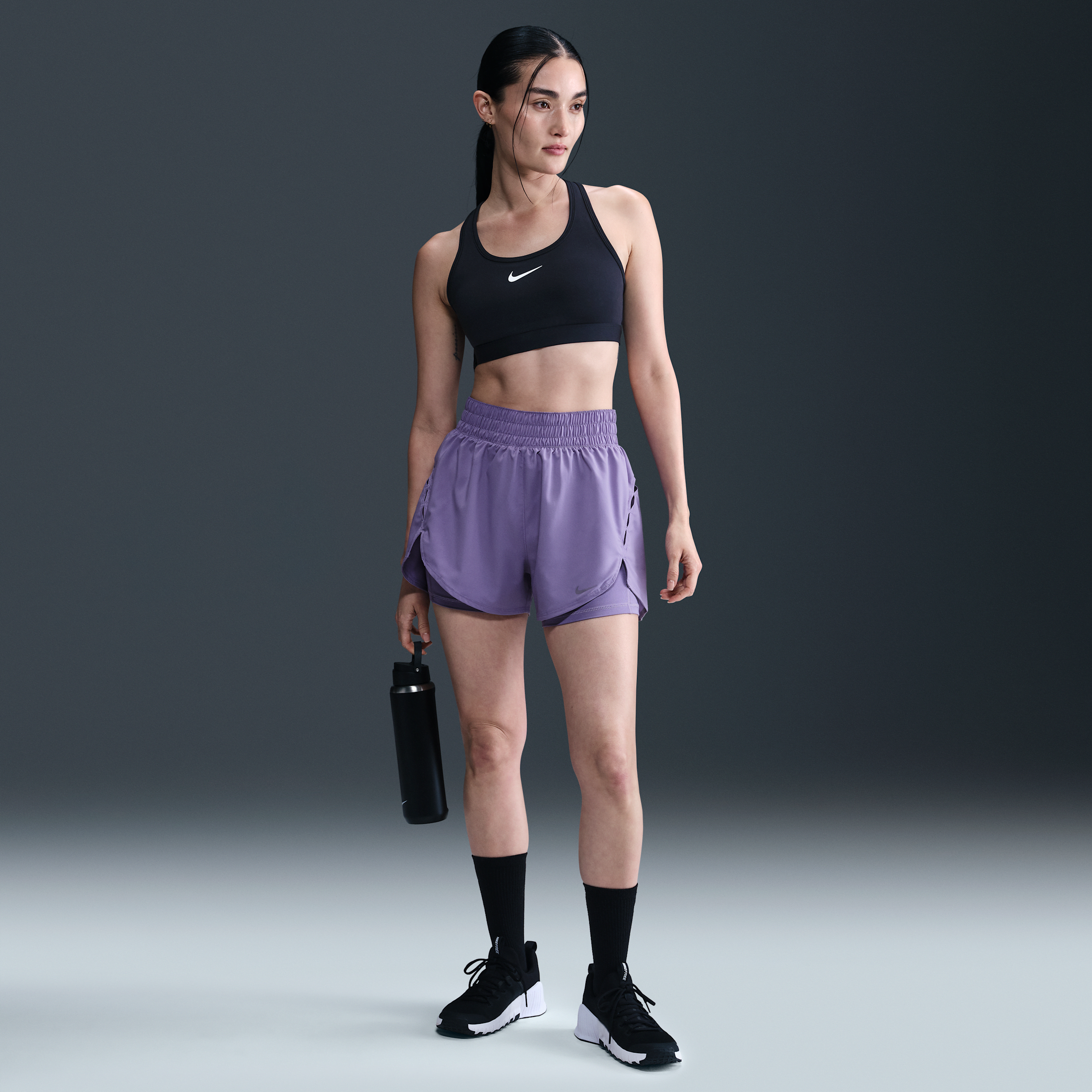 Nike Women's One Dri-fit Ultra High-waisted 3" Brief-lined Shorts In Purple