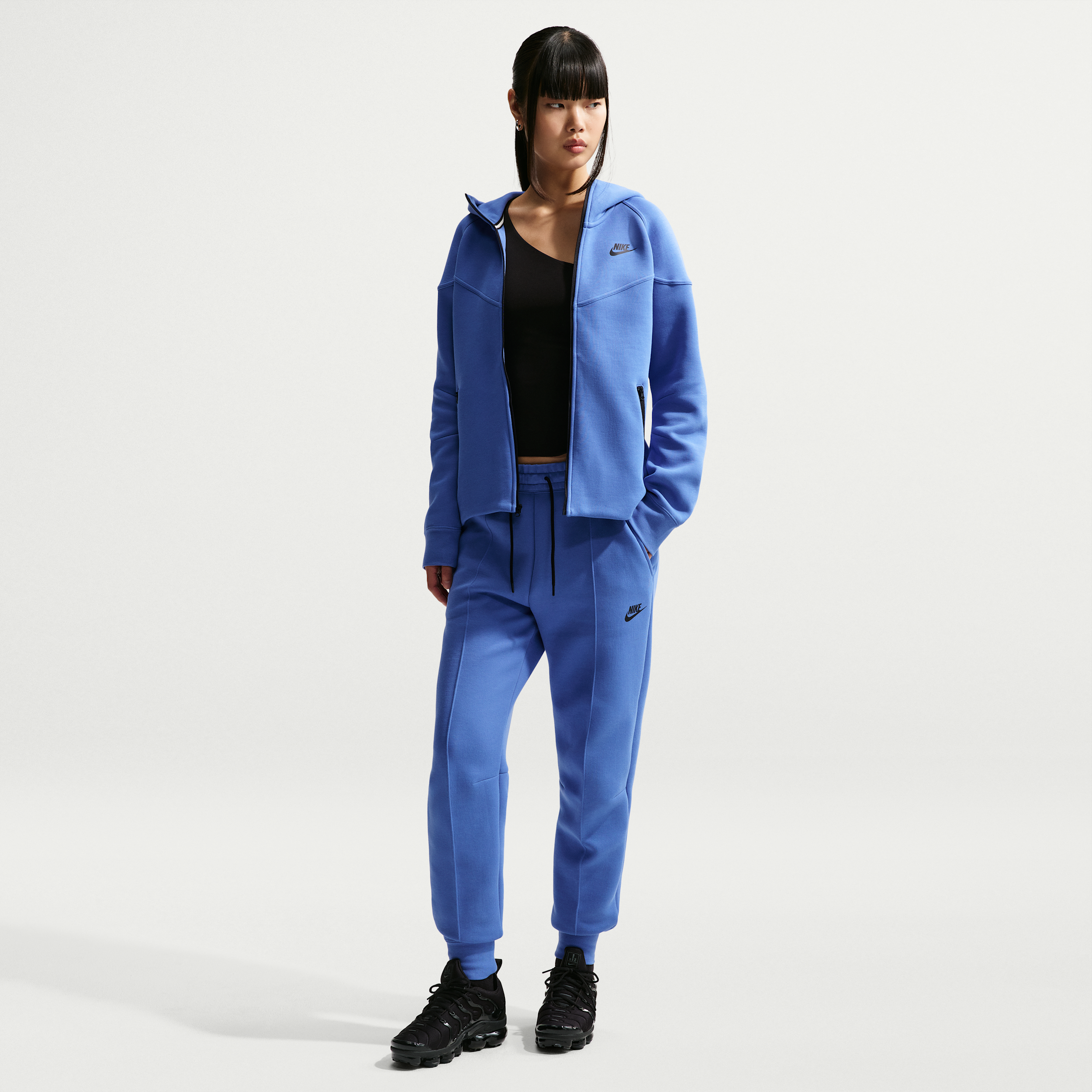 Women's Nike Sportswear Tech Fleece Mid-Rise Jogger Pants in Blue | FB8330-460