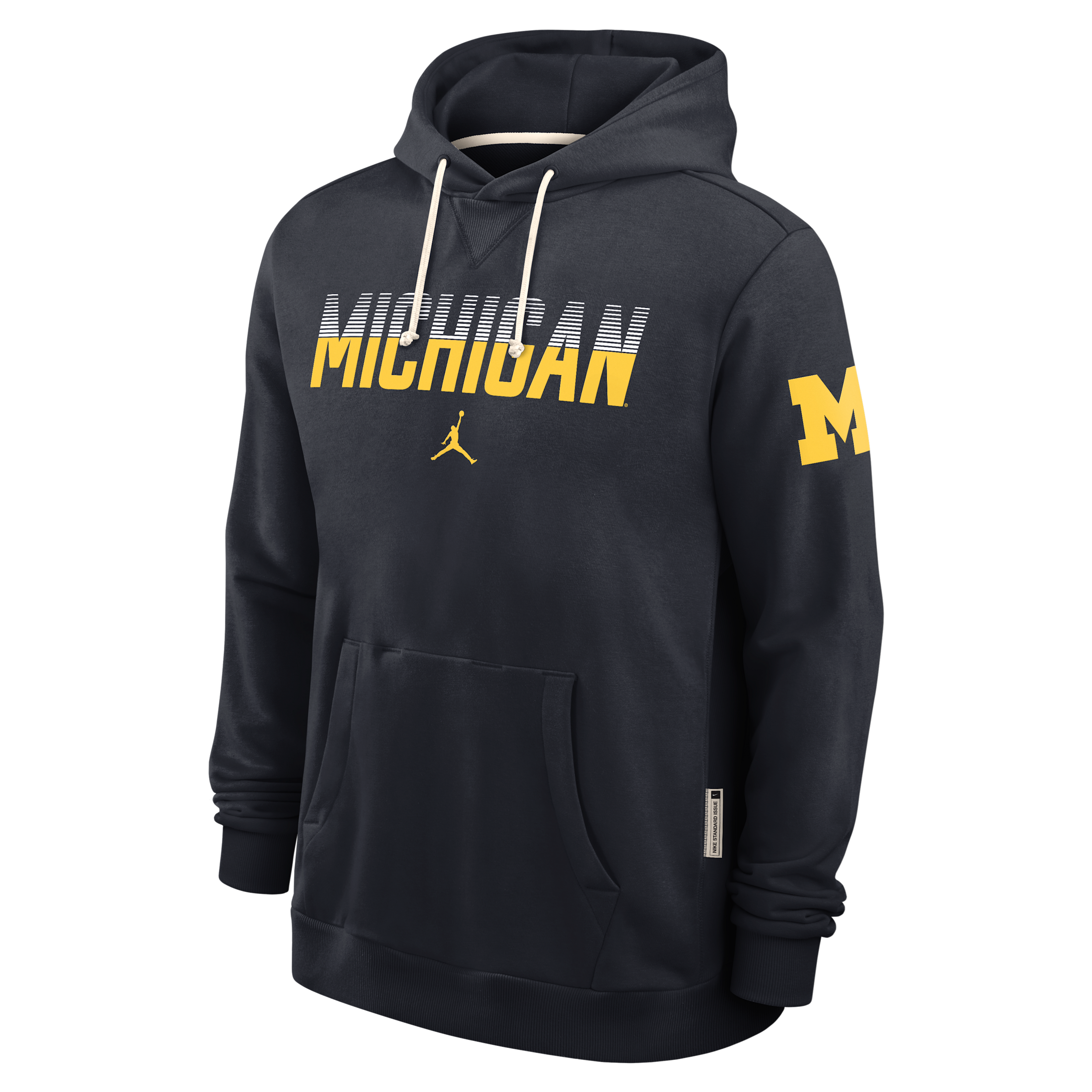 Men's Michigan Sideline Standard Issue Jordan Brand Dri-FIT College Pullover Hoodie in Blue | 0JAZ4FAMWN-8DF