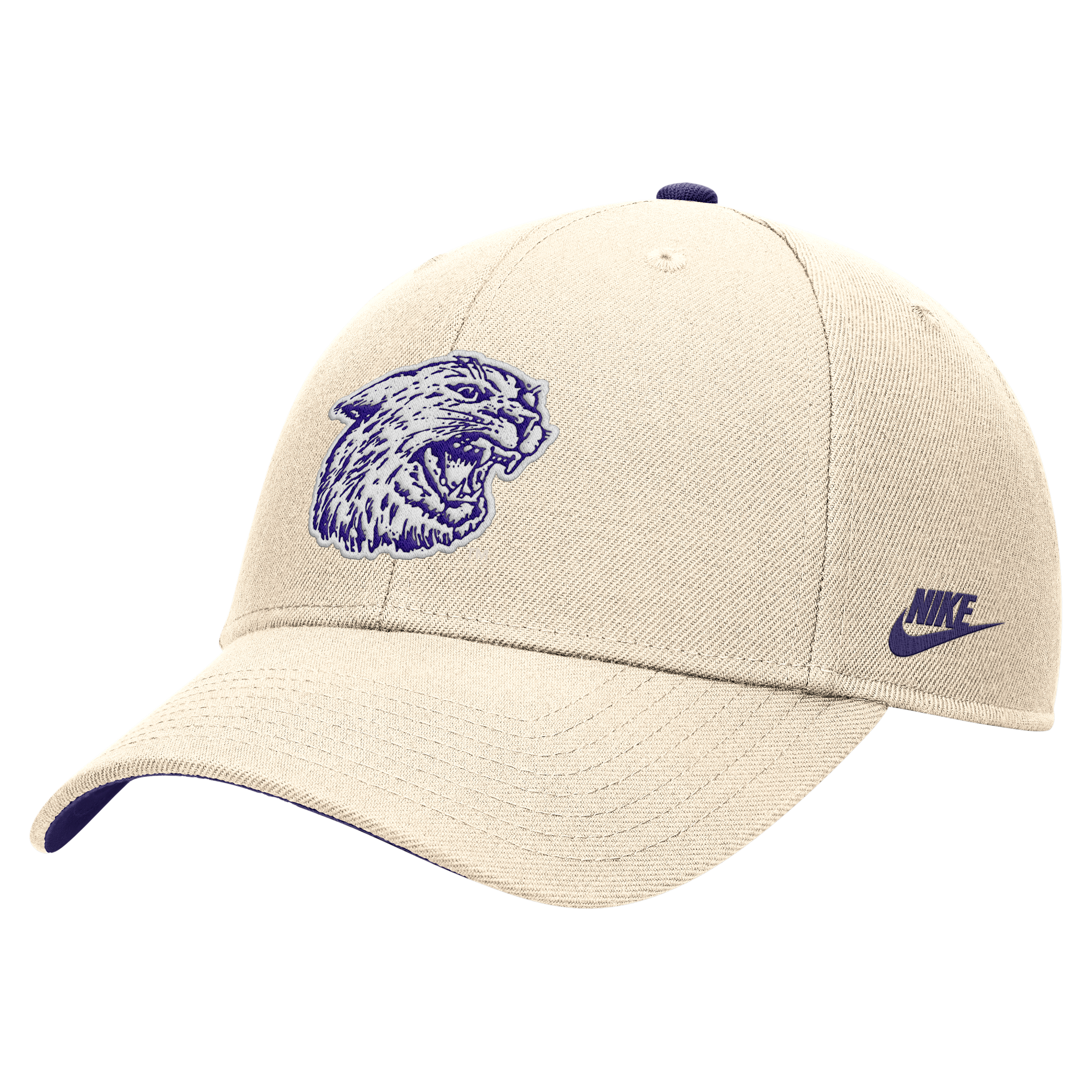 Nike Kansas State Rise Unisex College Adjustable Cap In White