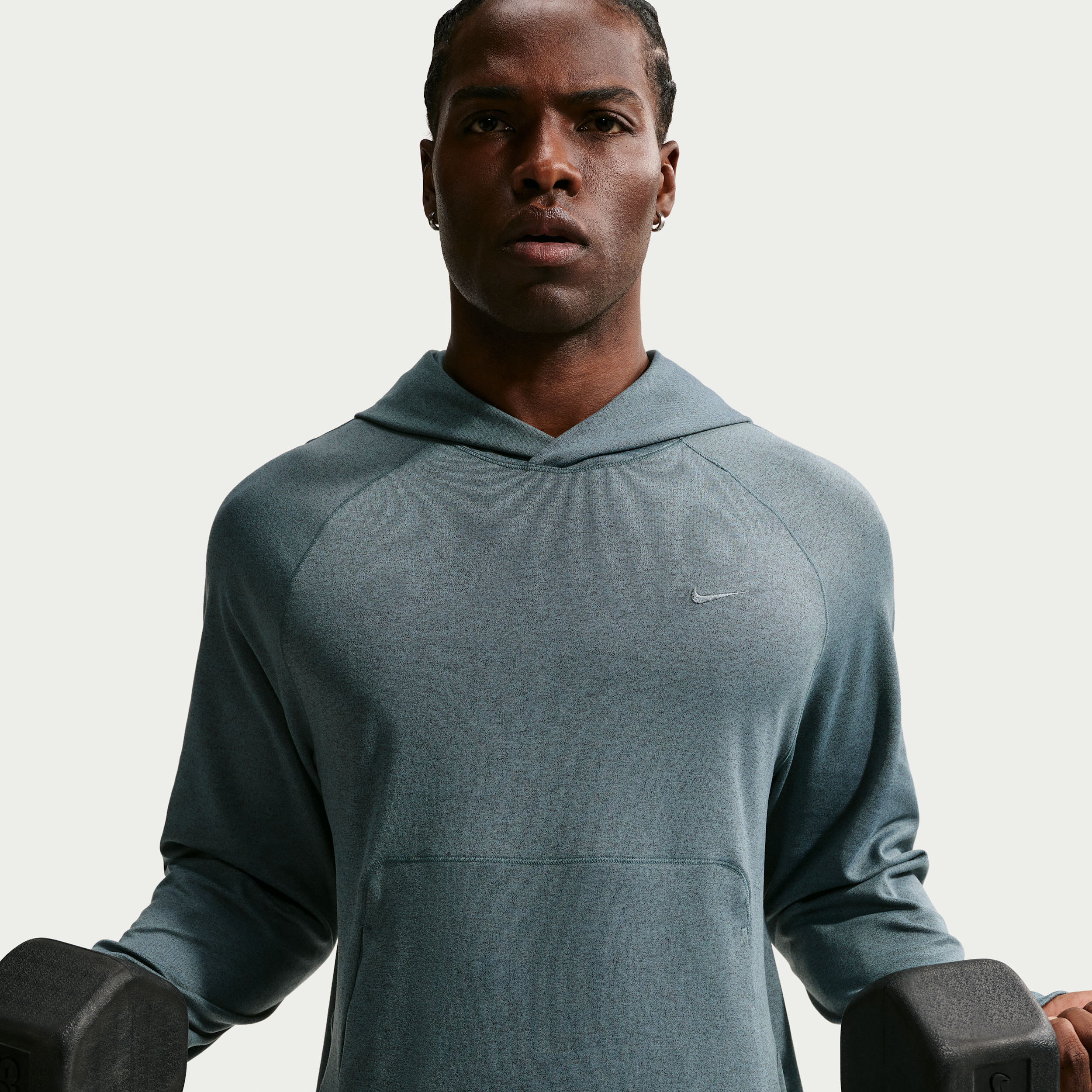 Nike Men's Primary NanoKnit Dri-FIT UV Protection Pullover Performance Hoodie in Grey | II1304-381