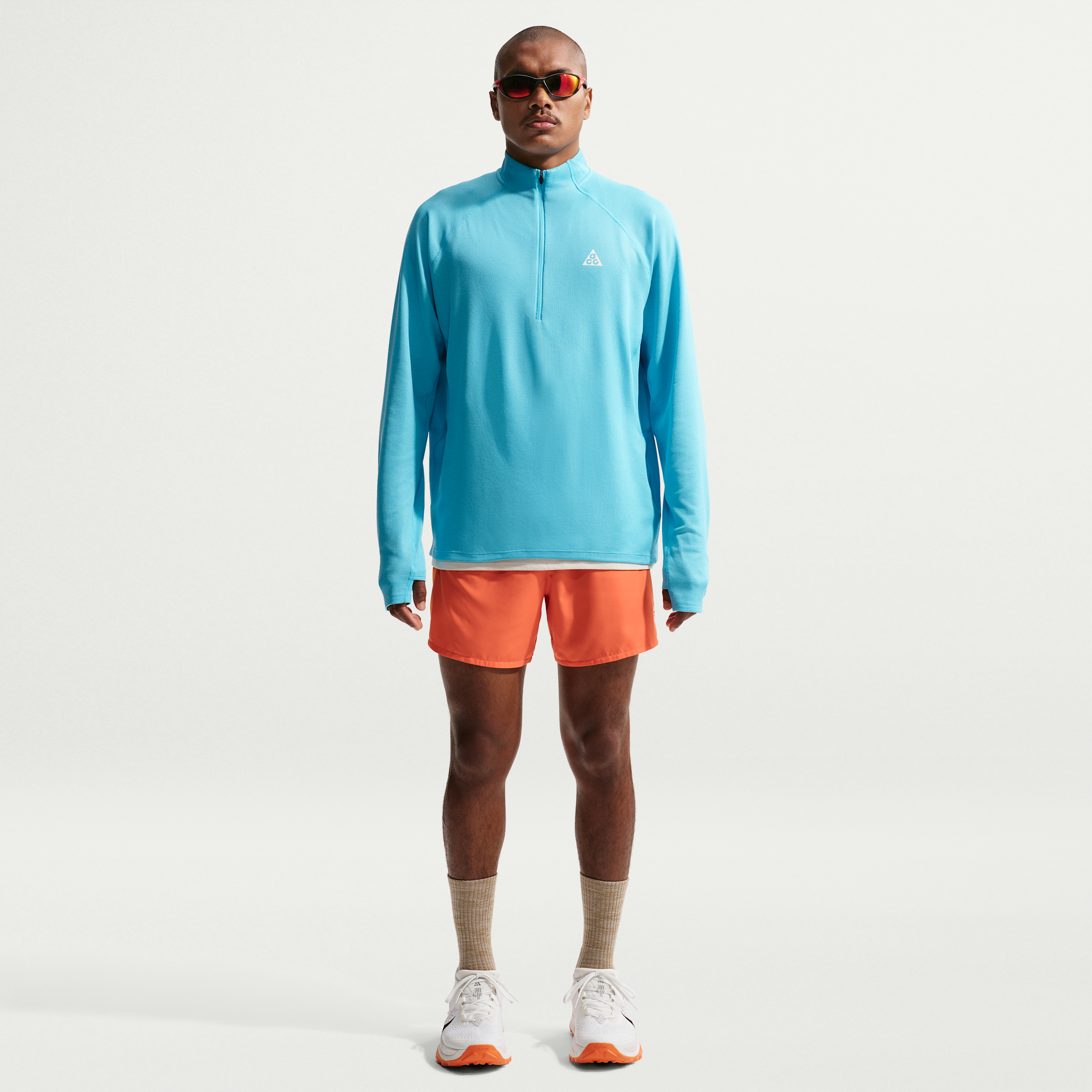 Men's Nike ACG Second Sunrise Dri-FIT ADV 5" Brief-Lined Shorts in Orange | IO9675-819