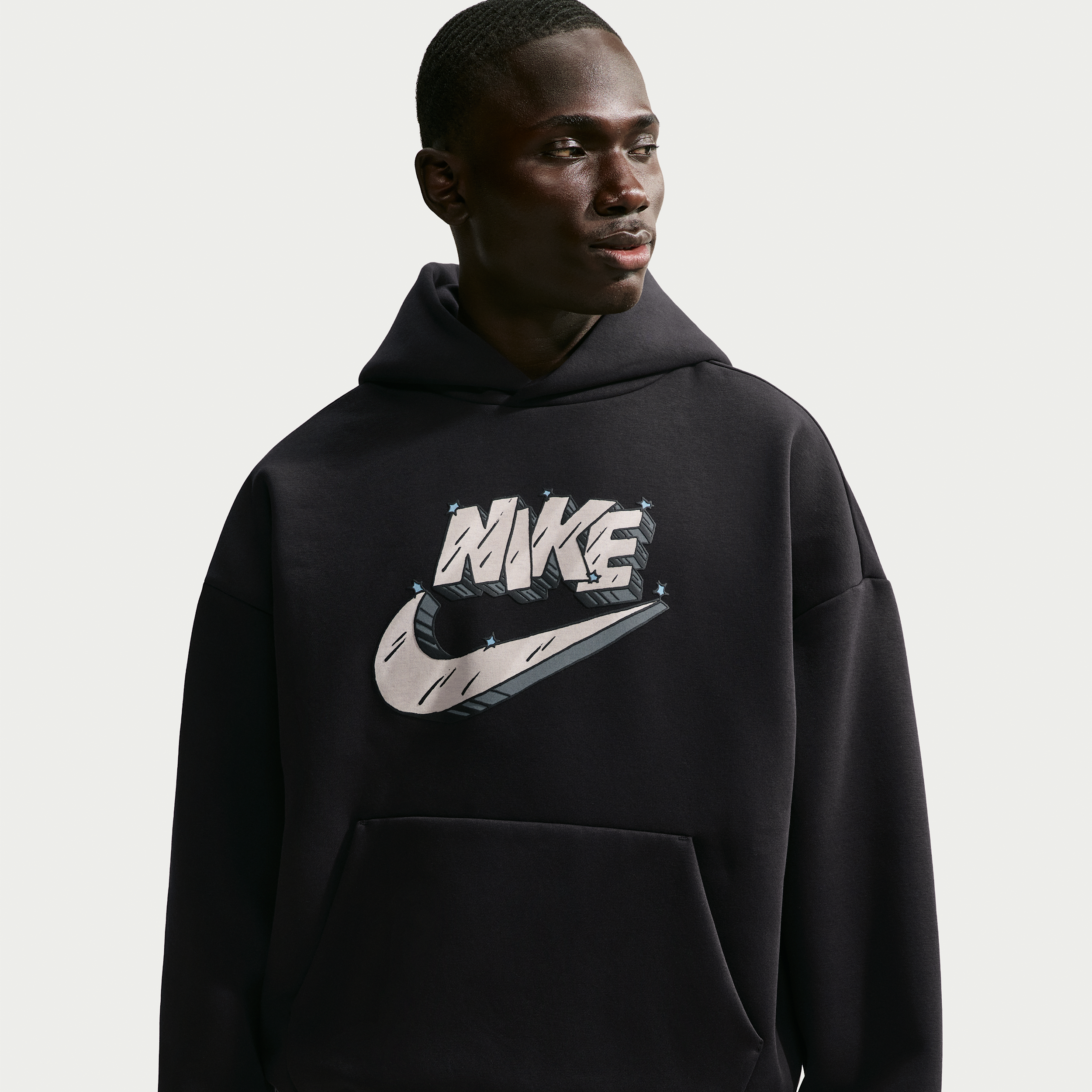 Nike Men's Standard Issue Brushed Pullover Basketball Hoodie in Black | IX5928-010