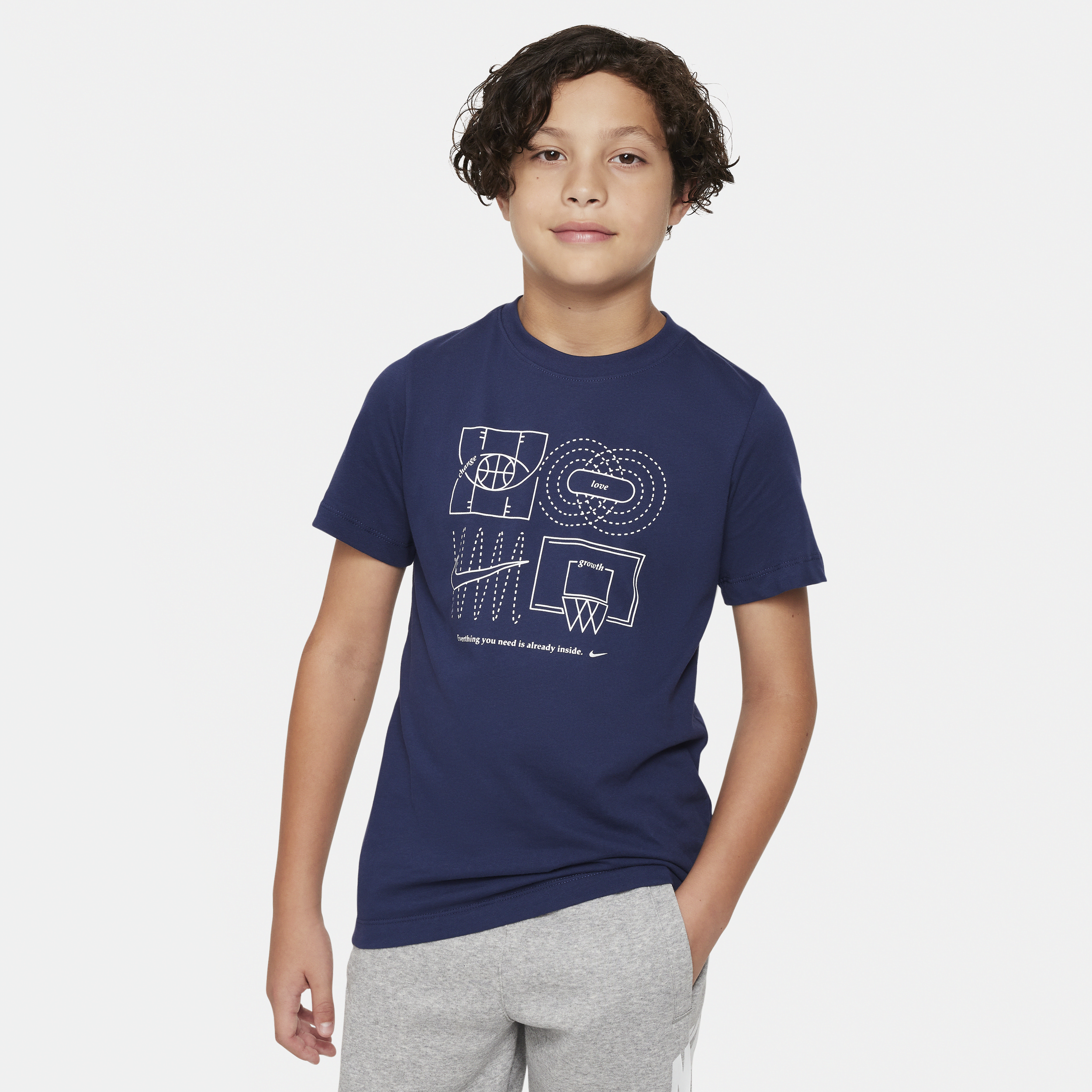 Nike Sportswear Culture Of Basketball Big Kids' T-shirt In Blue