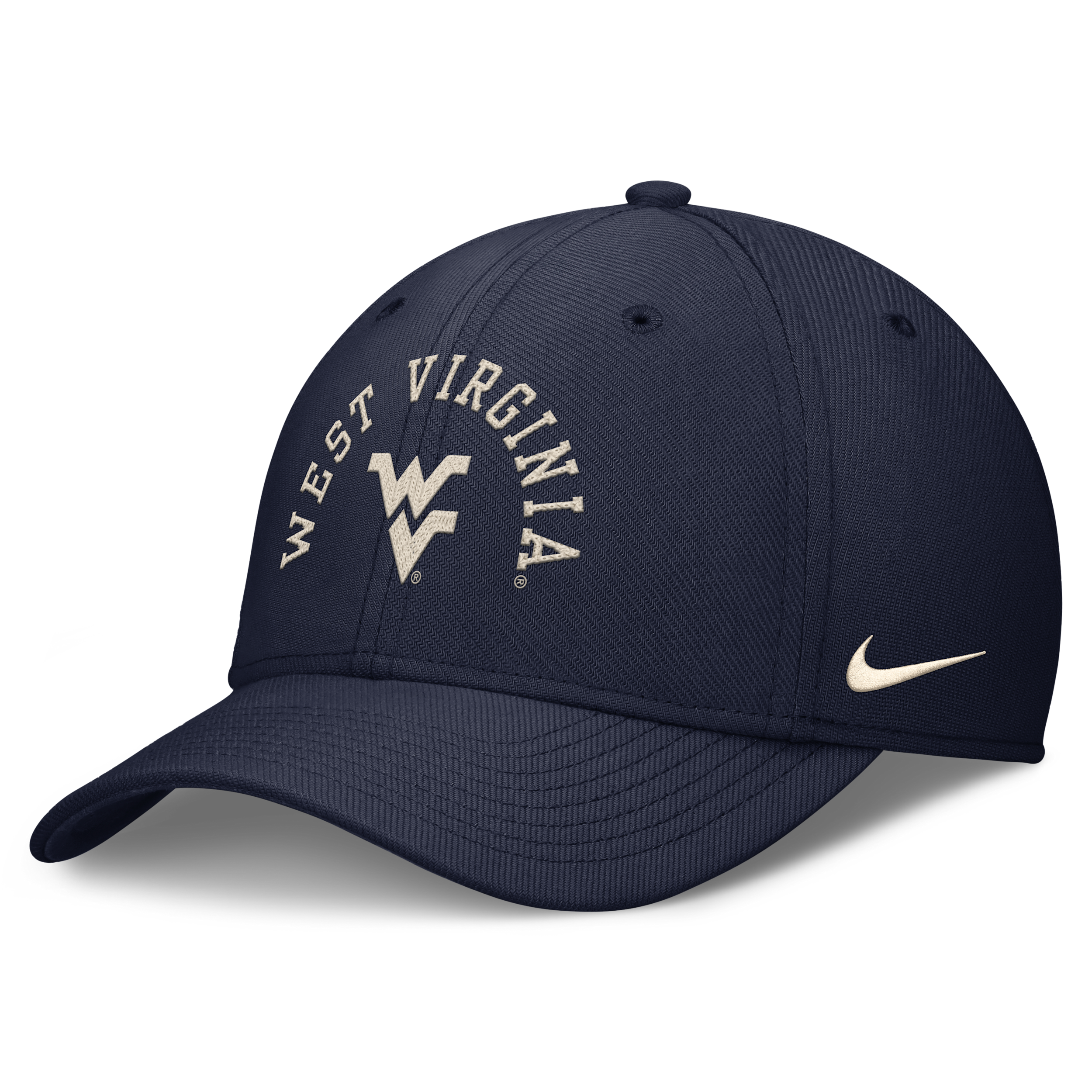 Nike Men's Navy West Virginia Mountaineers Campus Prep Chained Arched Swooshflex Flex Hat - Navy