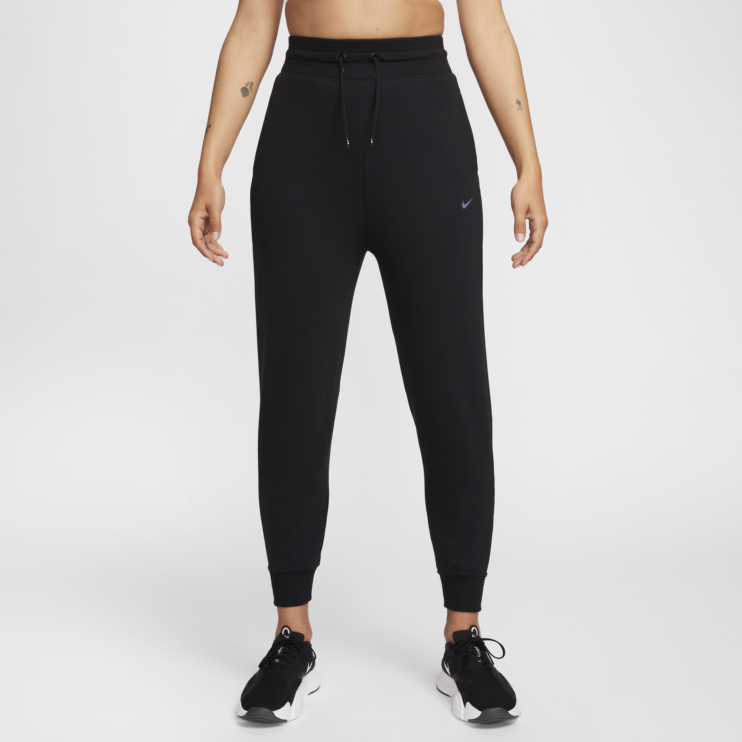 Nike Women's Dri-fit One High-waisted 7/8 French Terry Jogger Pants In Black