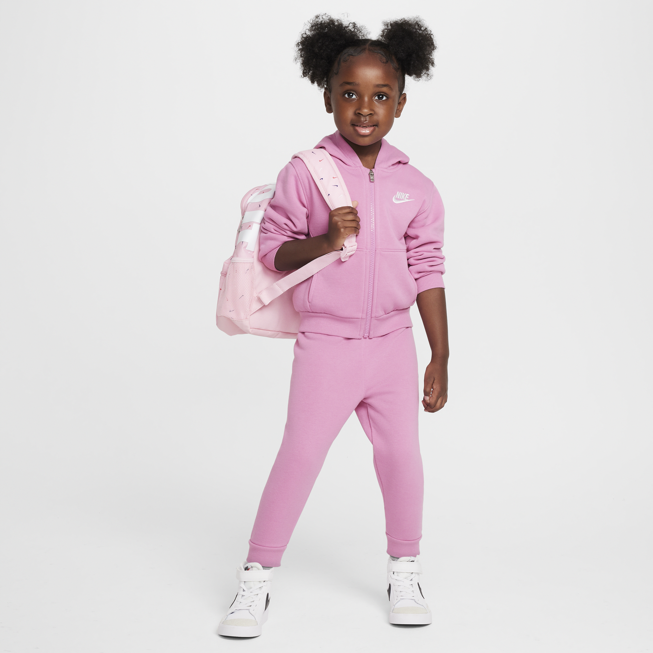 Nike Babies' Full-zip Club Set Toddler 2-piece Hoodie Set In Pink