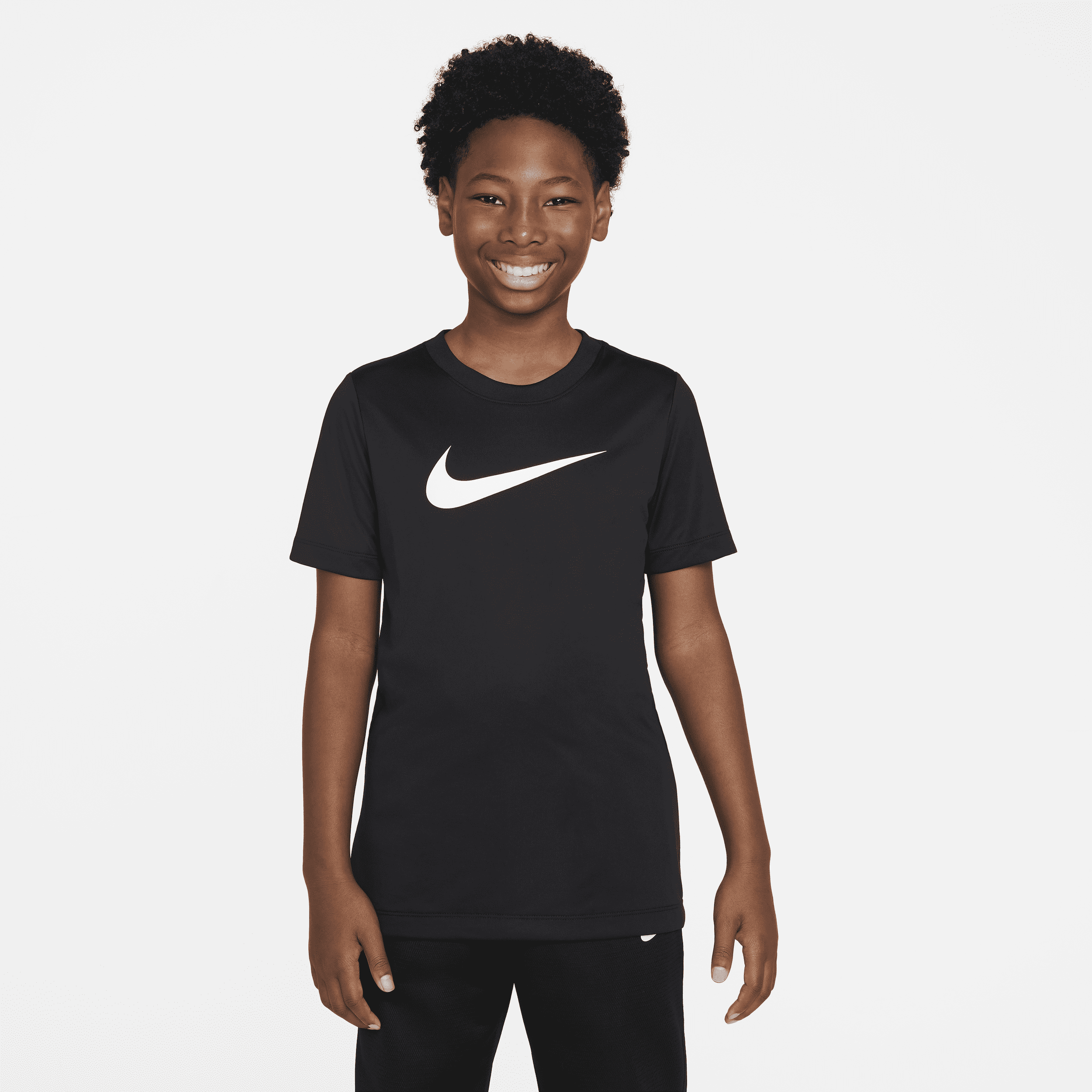 Shop Nike Dri-fit Legend Big Kids' (boys') T-shirt In Black