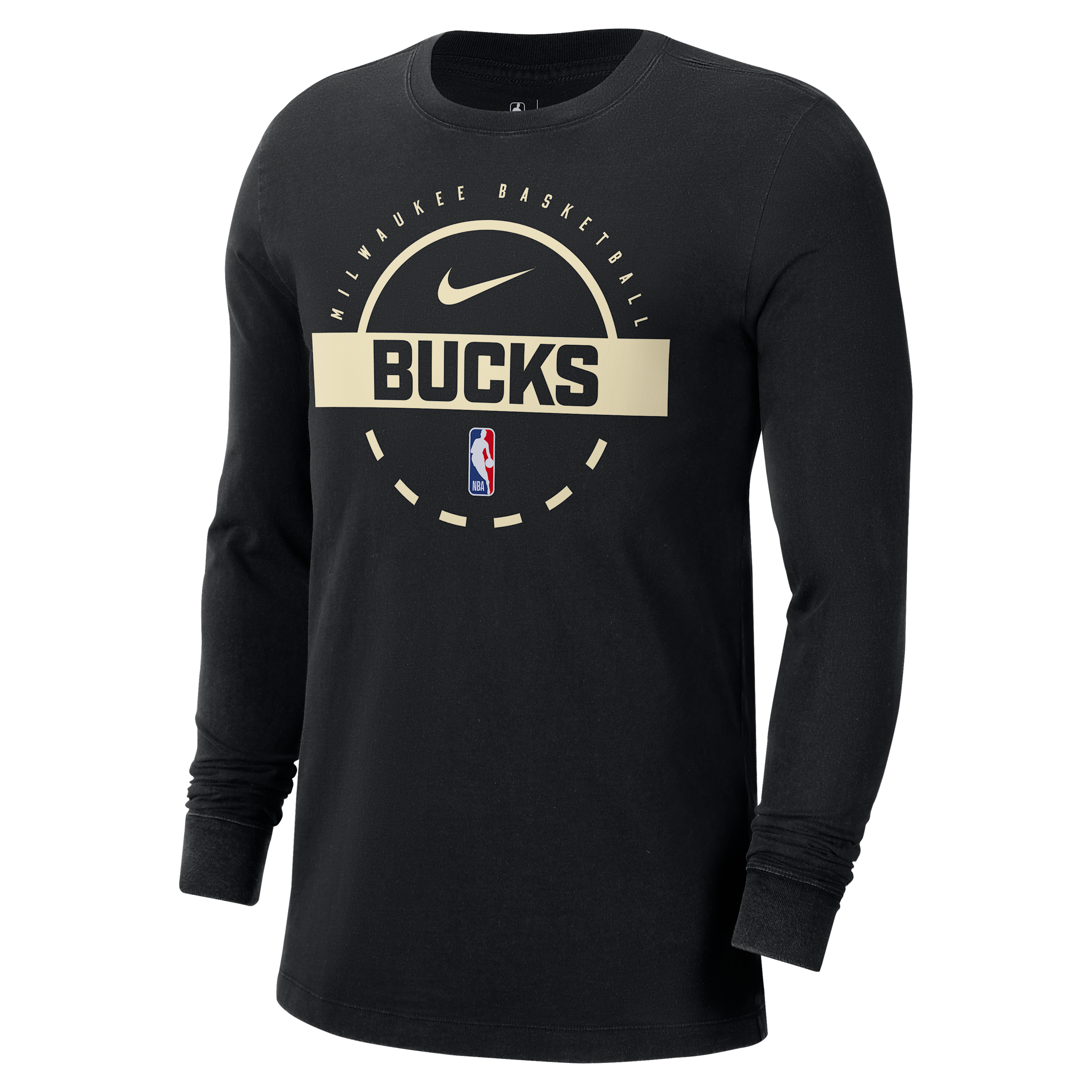 Milwaukee Bucks Nike Men's NBA Practice Long-Sleeve T-Shirt in Black | HQ9821-010