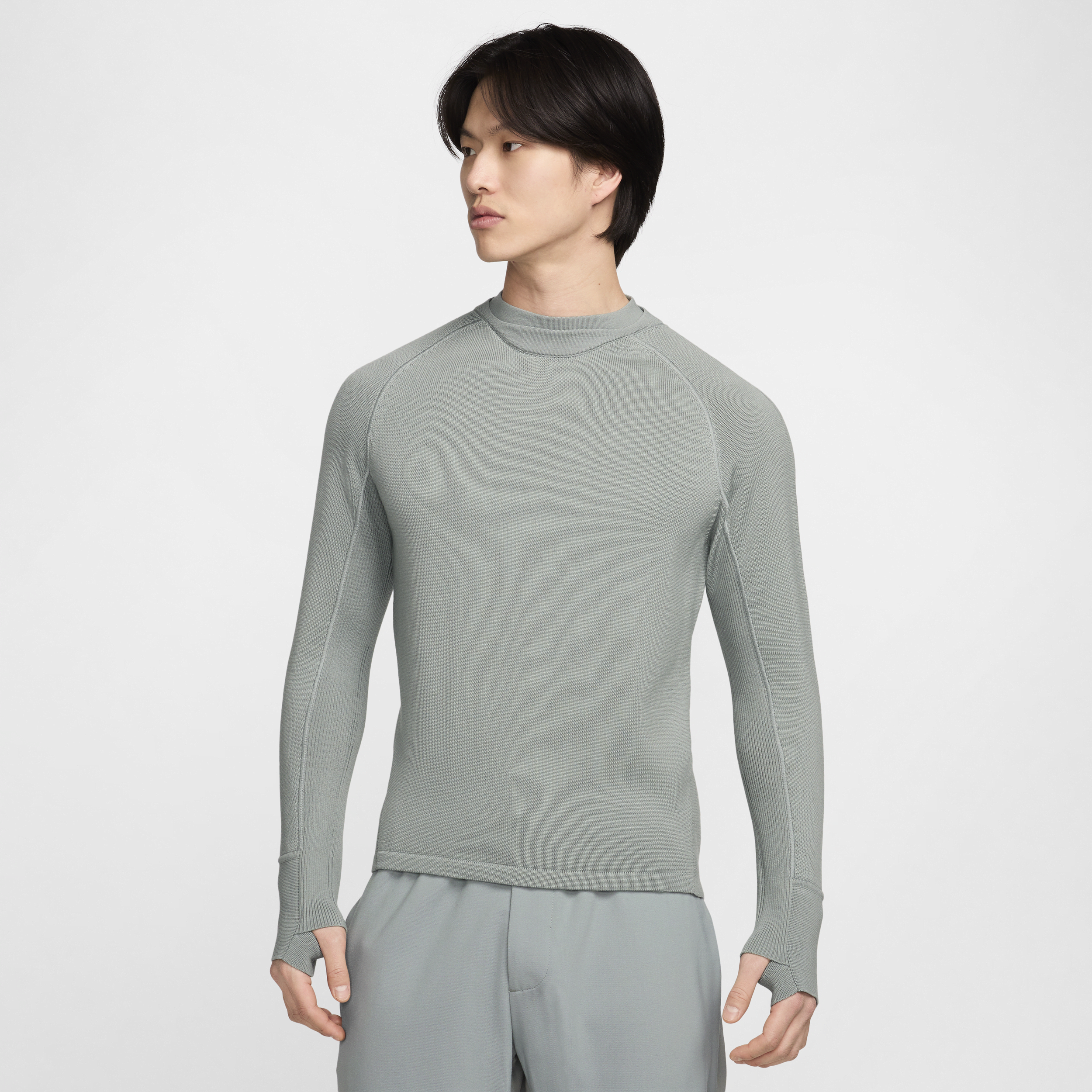Nike Men's Every Stitch Considered Long-sleeve Computational Knit Top In Grey