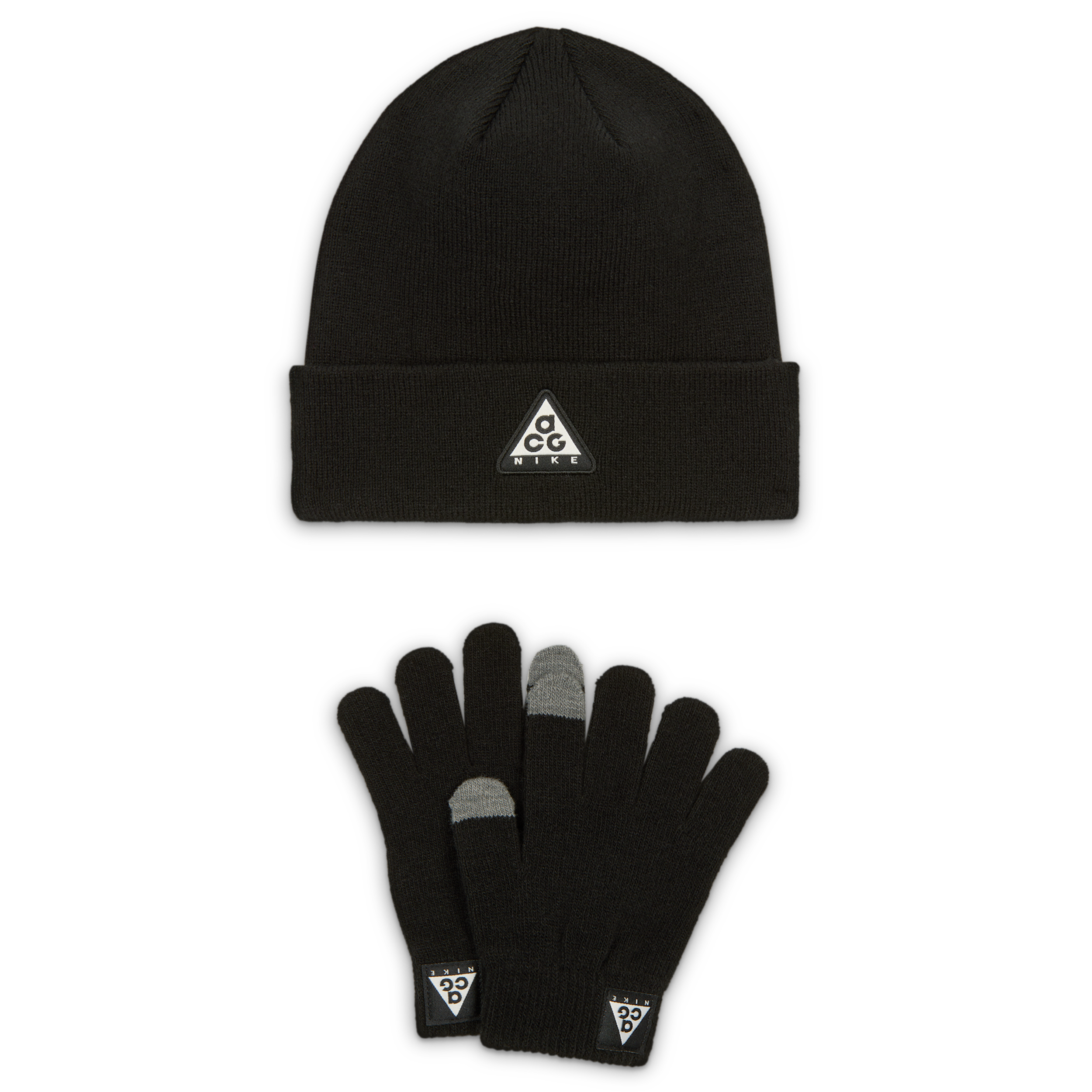 Nike ACG Big Kids' Core Peak 2-Piece Beanie Set in Black | 9AV007-023
