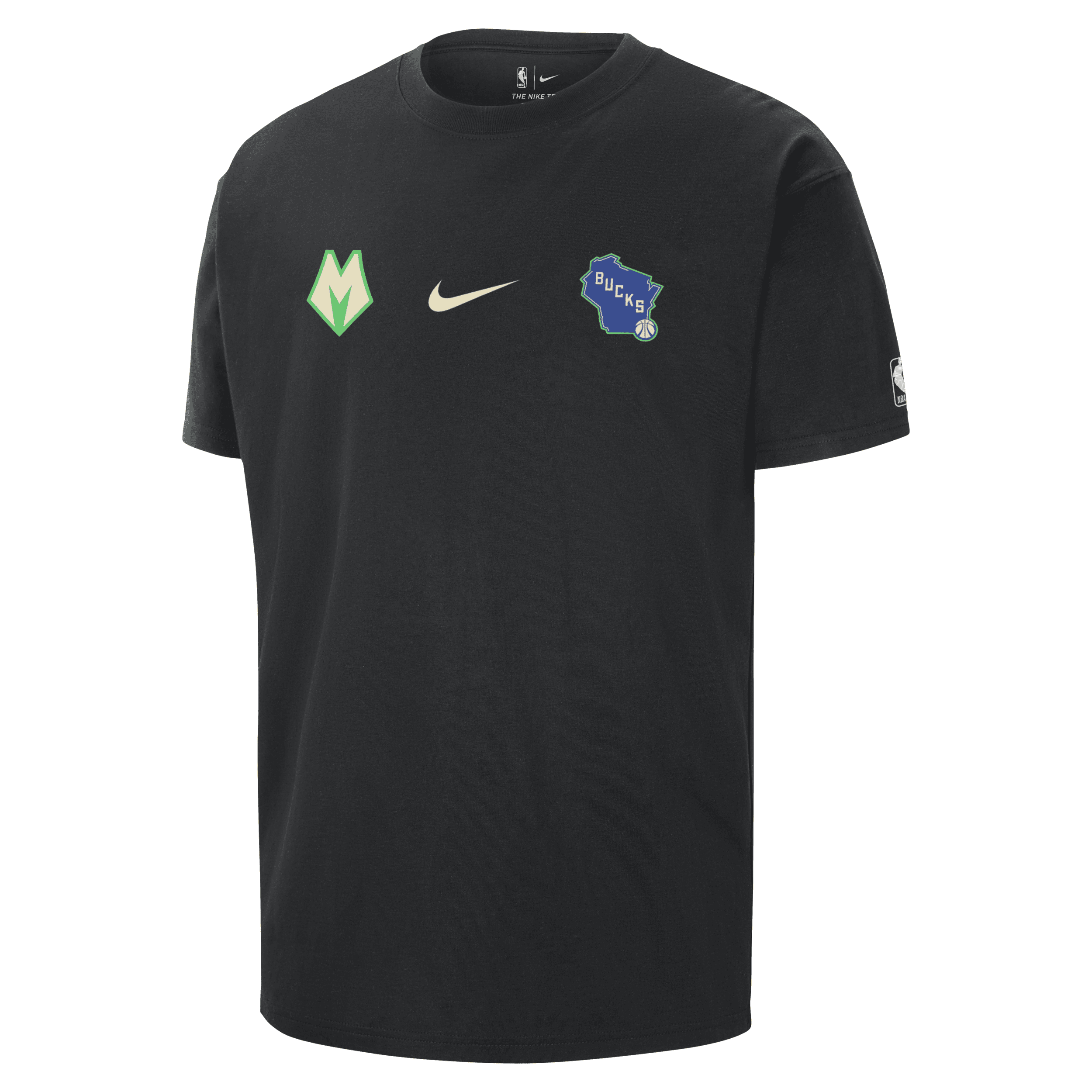 Shop Nike Milwaukee Bucks 2023/24 City Edition  Men's Nba Courtside Max90 T-shirt In Black