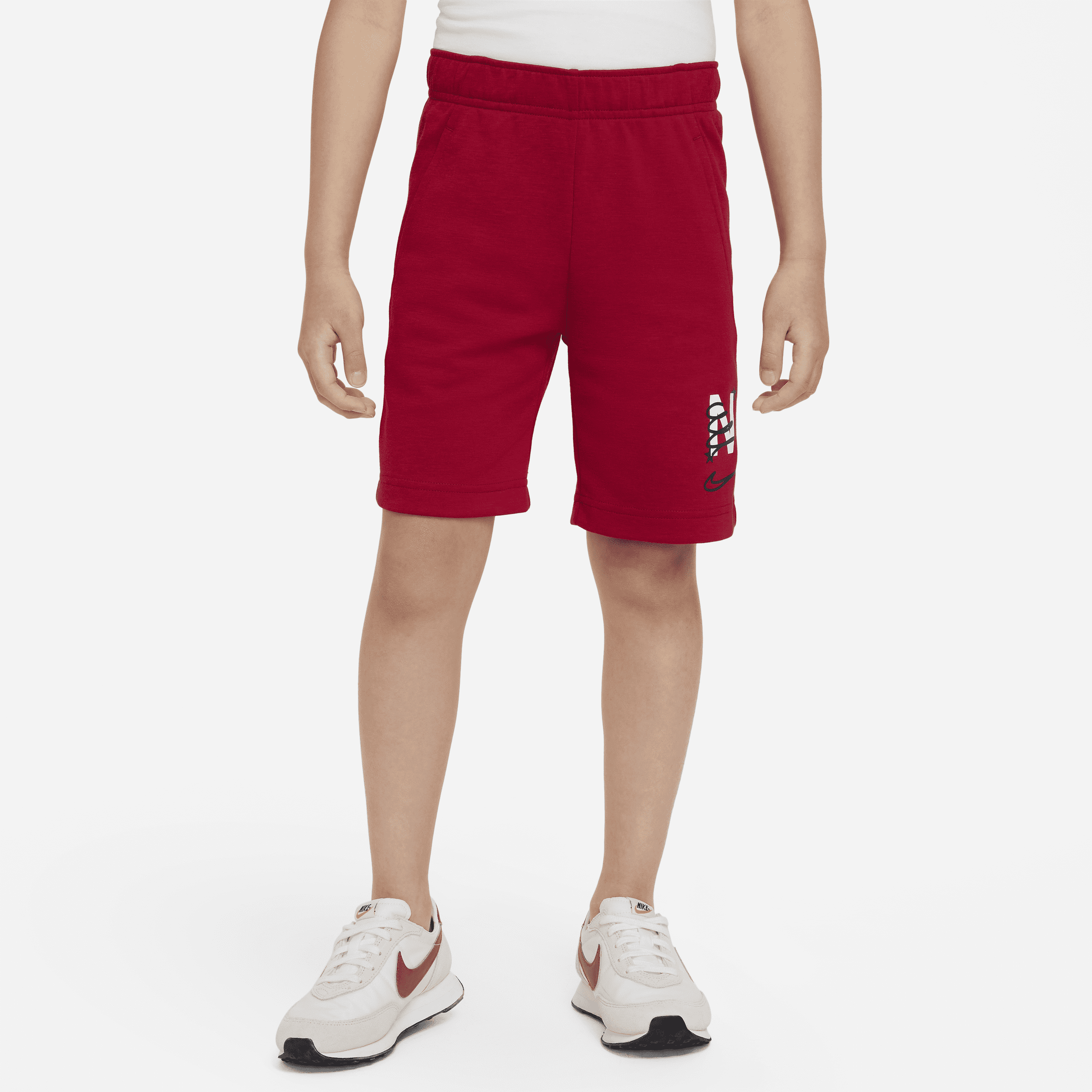 Nike Little Kids' Dri-fit Doodle Shorts In Red