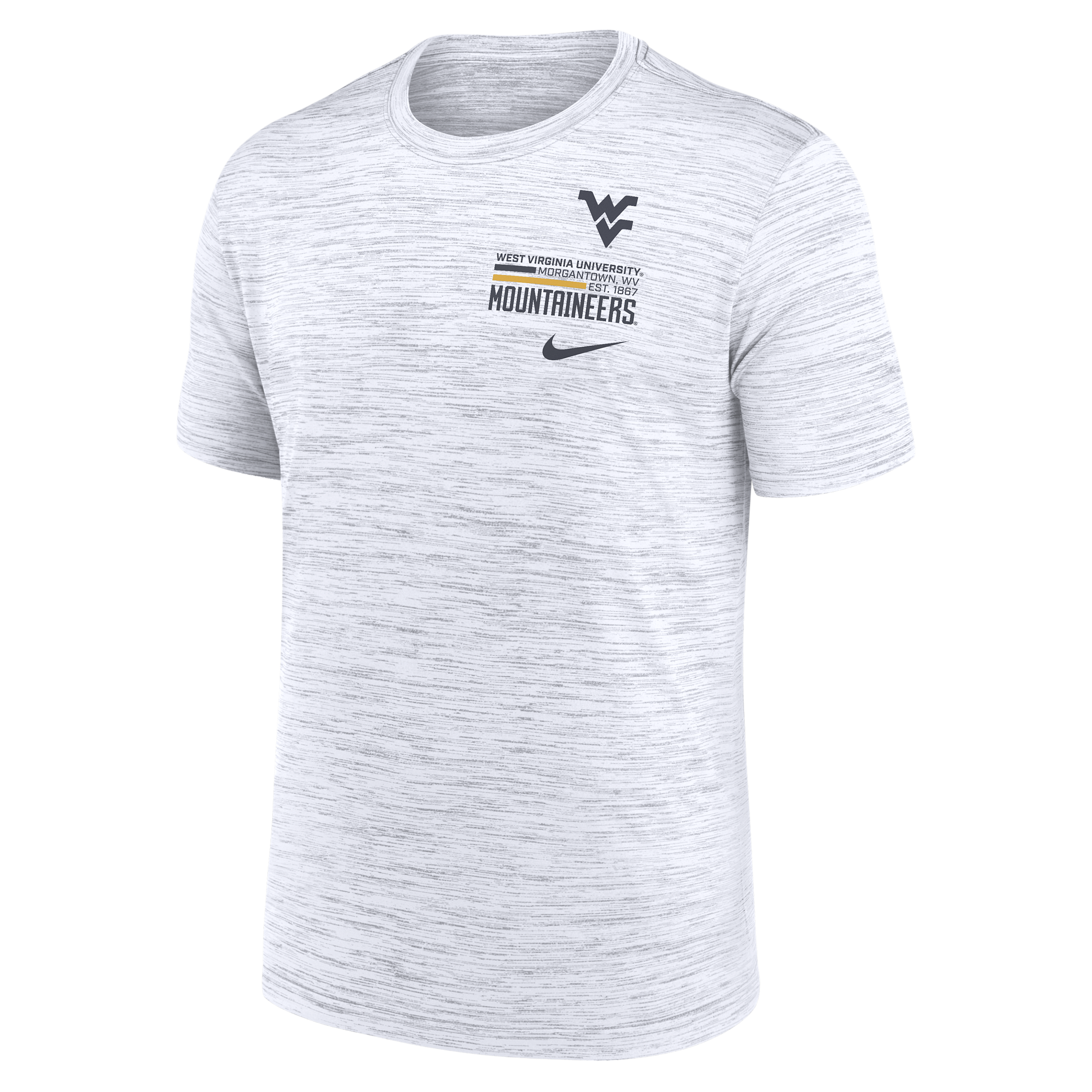 Nike West Virginia Campus Chest Stack Velocity  Men's Dri-fit College T-shirt In White