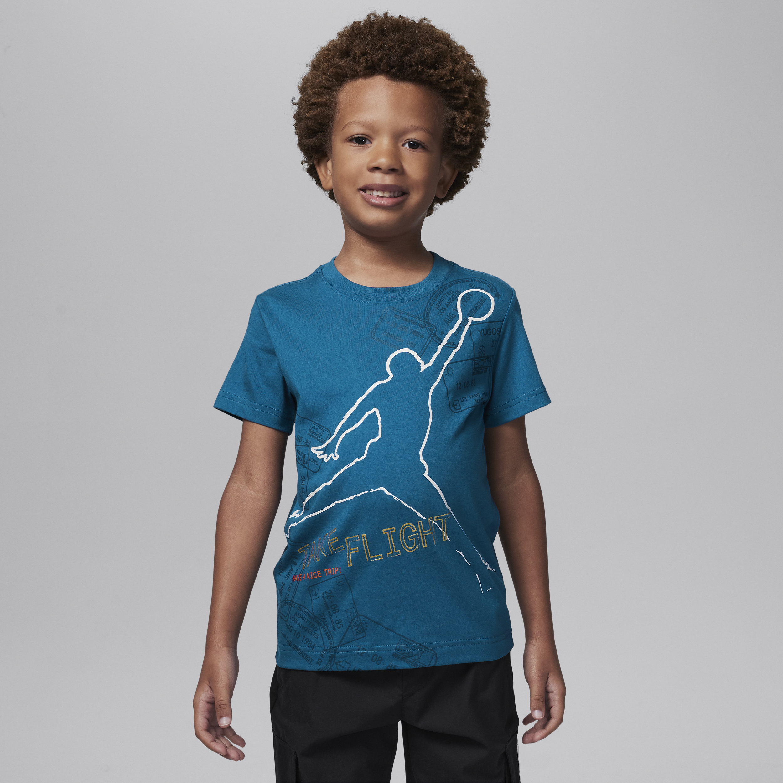 Jordan Flight Little Kids' Graphic T-shirt In Blue