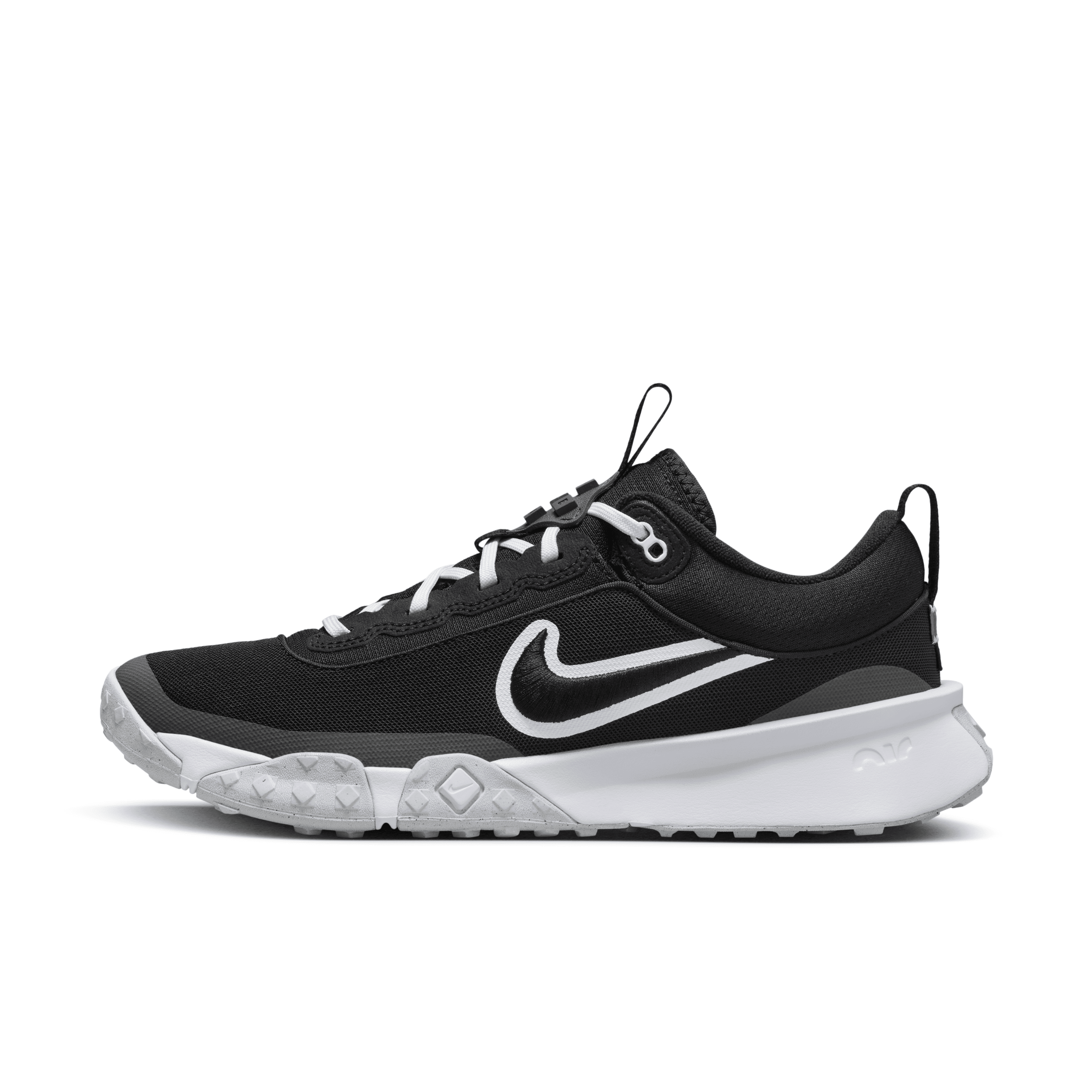 Nike Men's Air Diamond Varsity Turf Baseball Shoes In Black/white/iron Grey