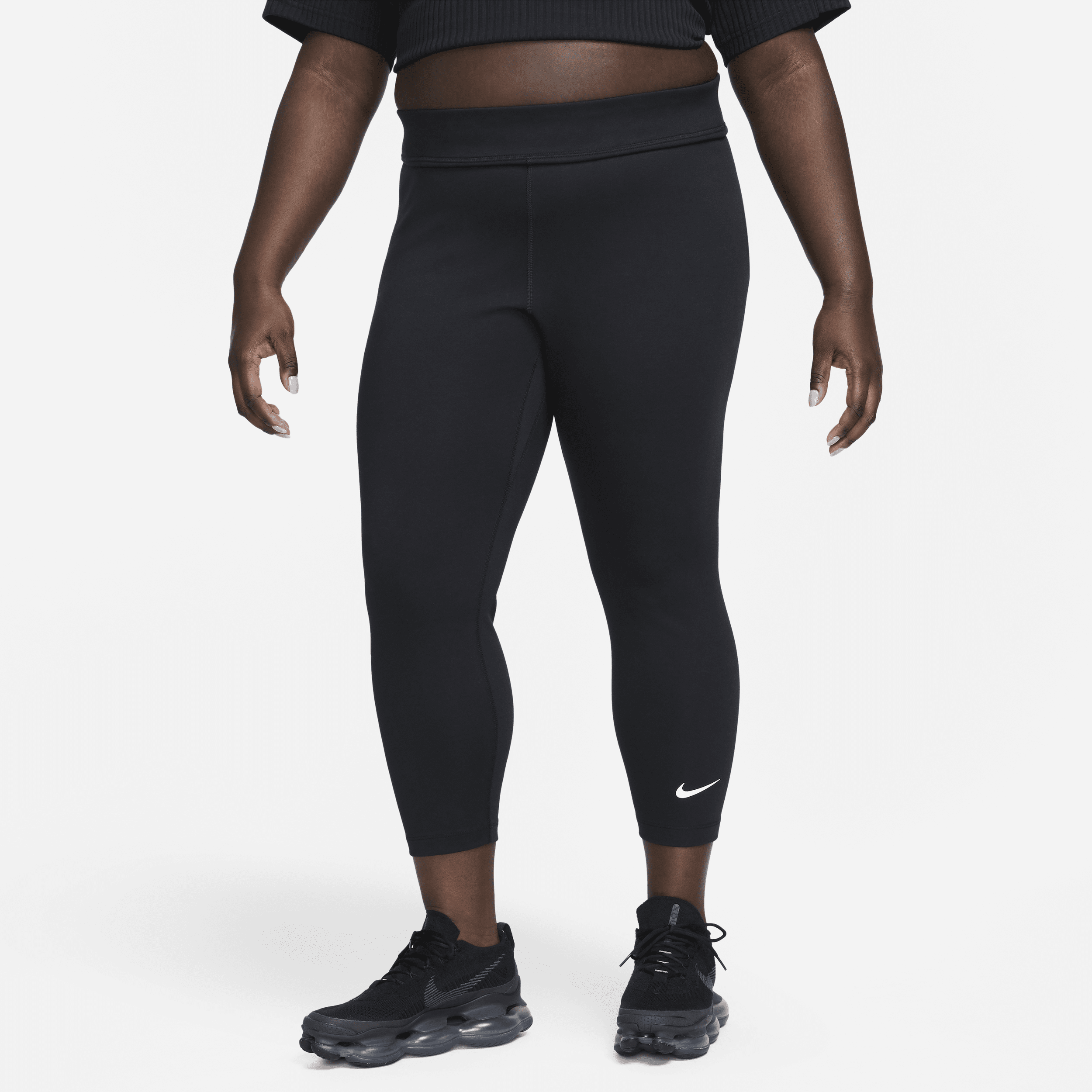 Shop Nike Women's  Sportswear Classic High-waisted 7/8 Leggings (plus Size) In Black