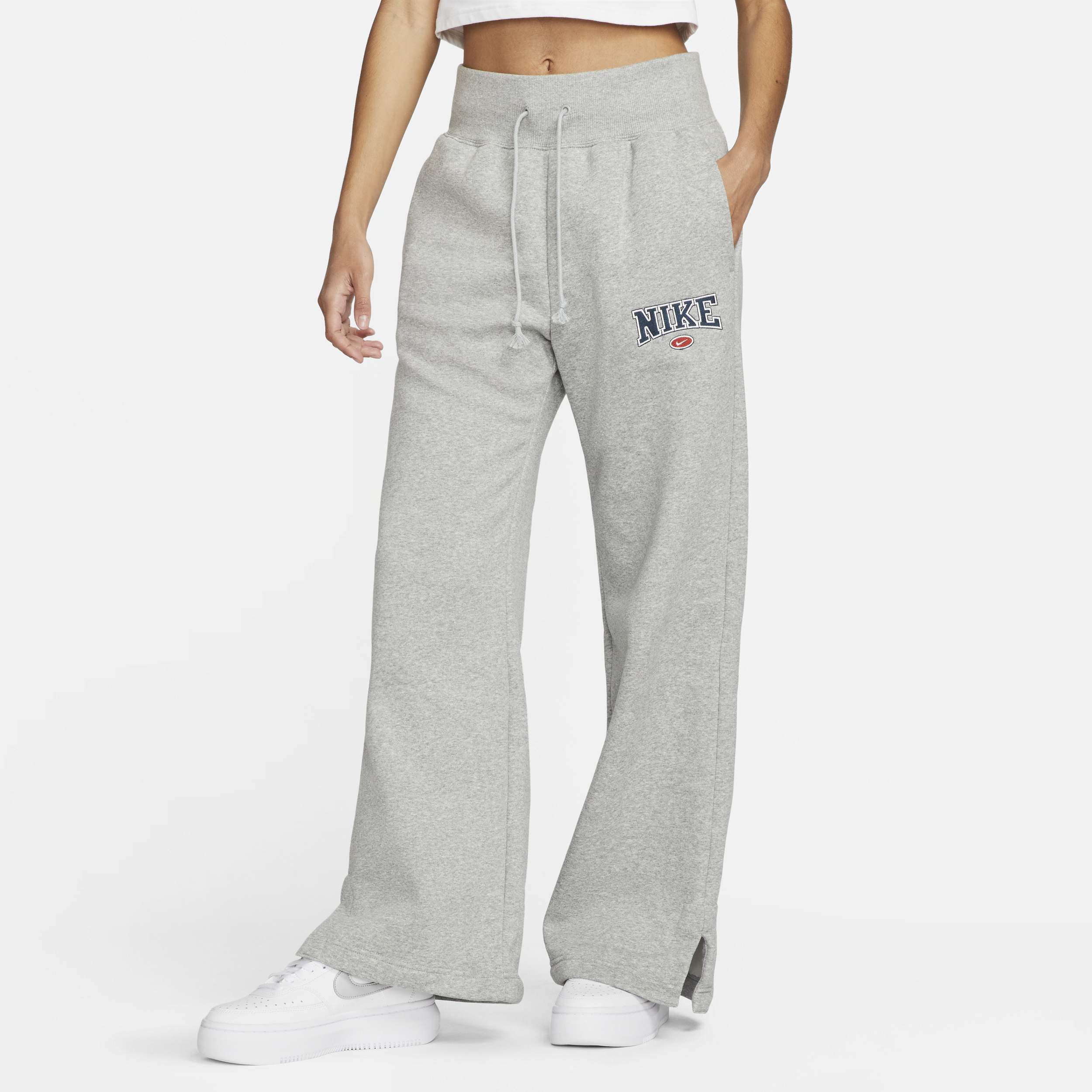 Nike Women's Sportswear Phoenix Fleece High-waisted Wide-leg Sweatpants In  Grey