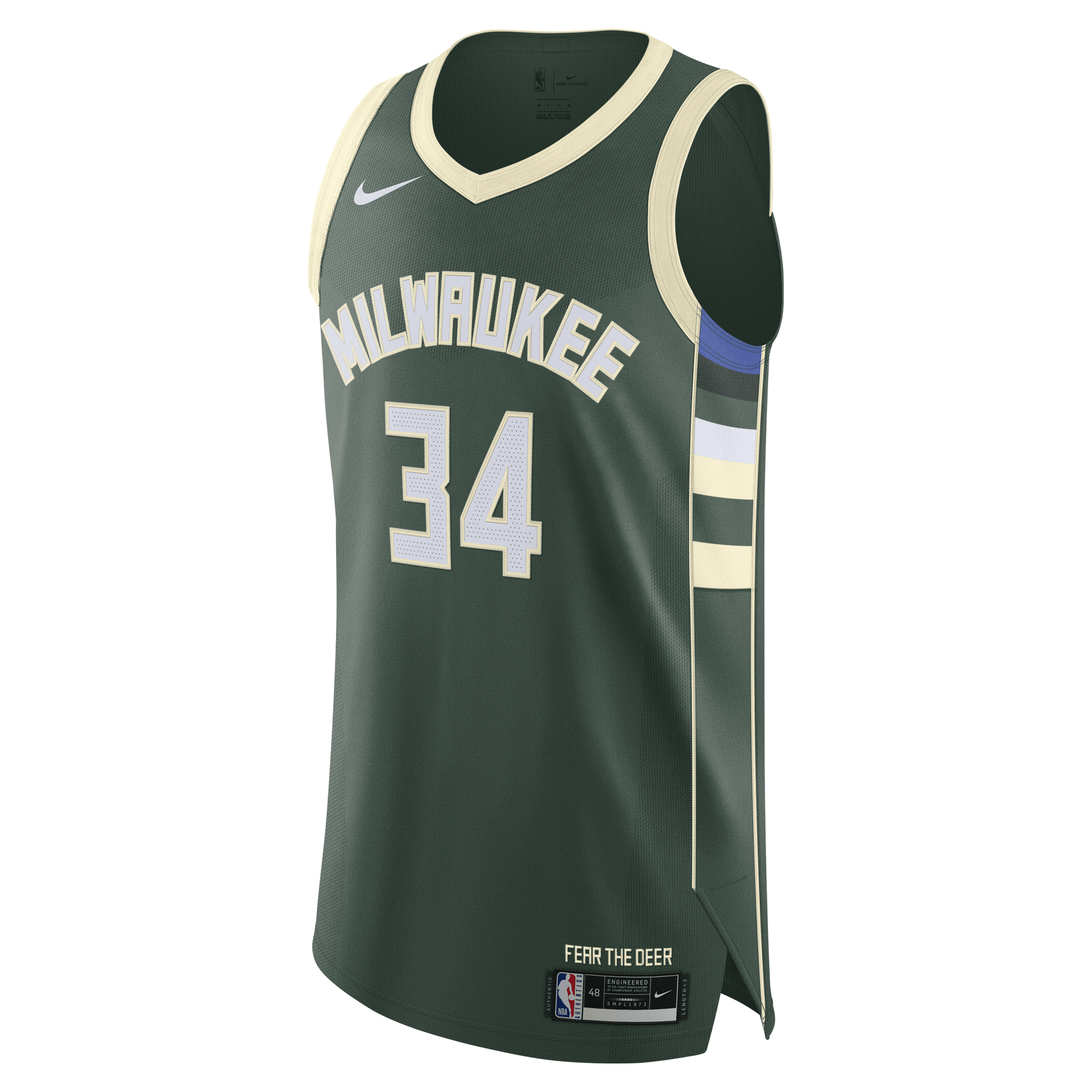 Giannis Antetokounmpo Bucks Icon Edition 2020 Nike Men's NBA Authentic Jersey in Green, Size: 44 | CW3451-324