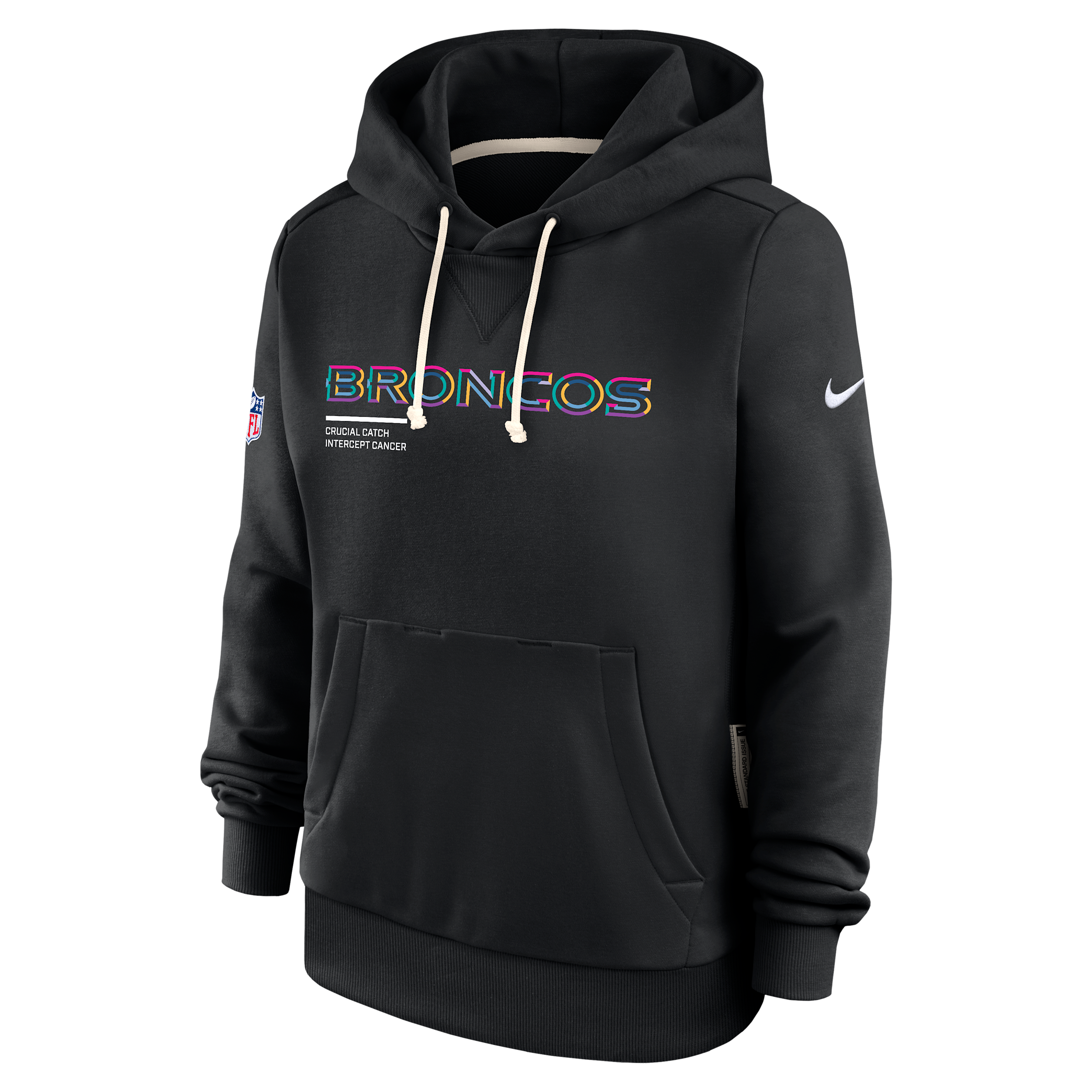 Nike Denver Broncos Crucial Catch  Women's Dri-fit Nfl Pullover Hoodie In Black