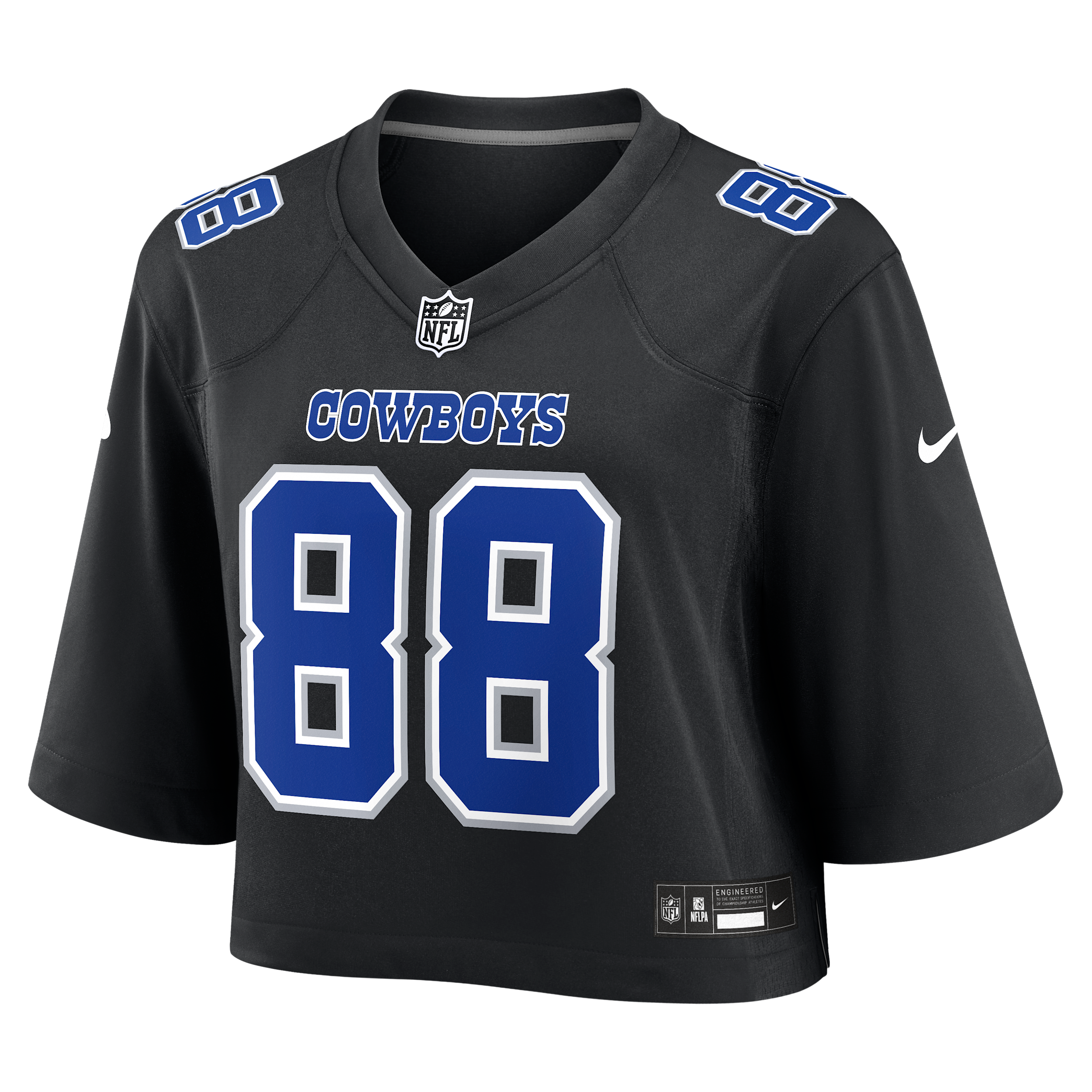 CeeDee Lamb Dallas Cowboys Nike Women's NFL Cropped Tundra Game Jersey in Black | WCJF00A7RF-P6Q