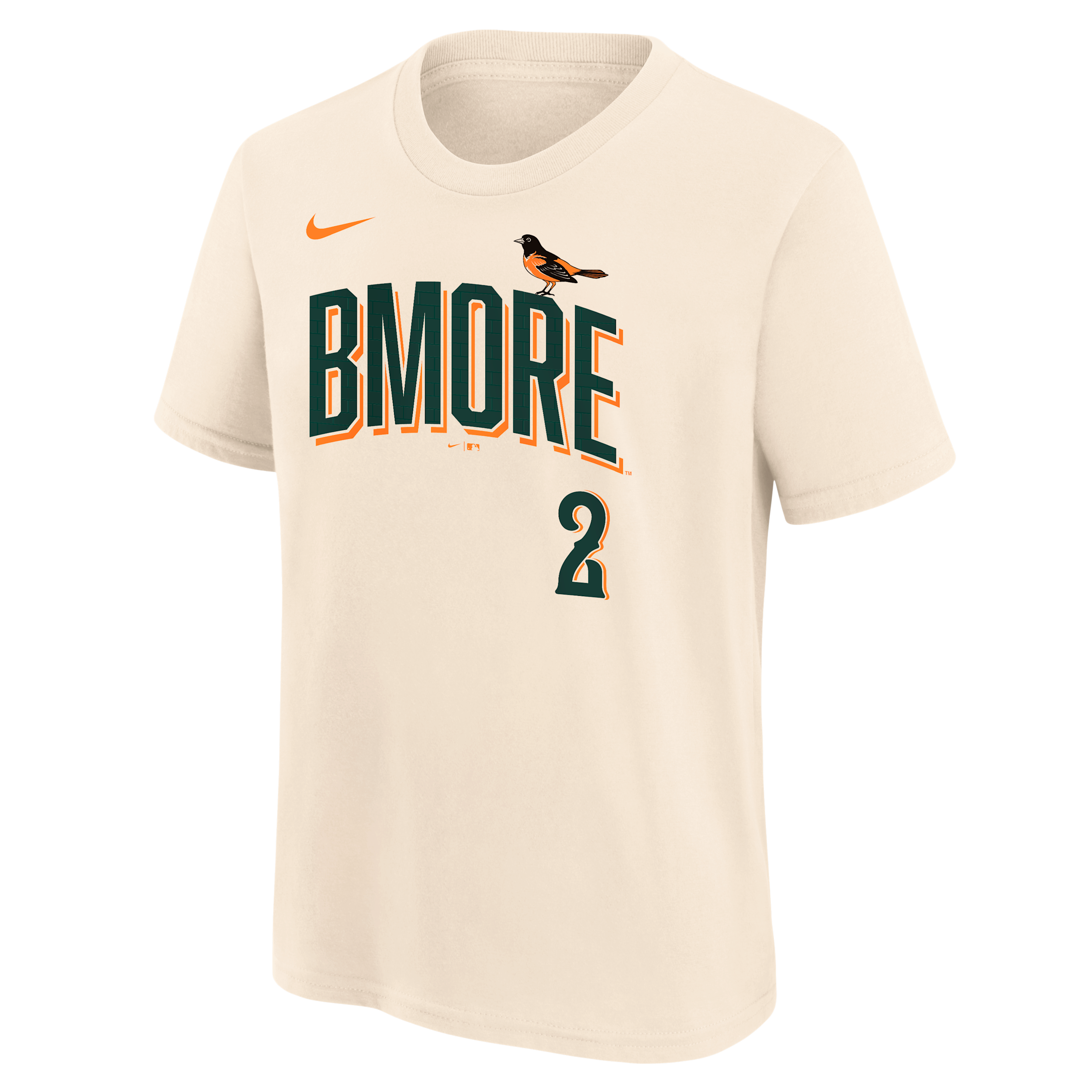 Nike Big Boys and Girls Jackson Holliday Cream Baltimore Orioles 2026 City Connect Name Number T-Shirt - Cream
